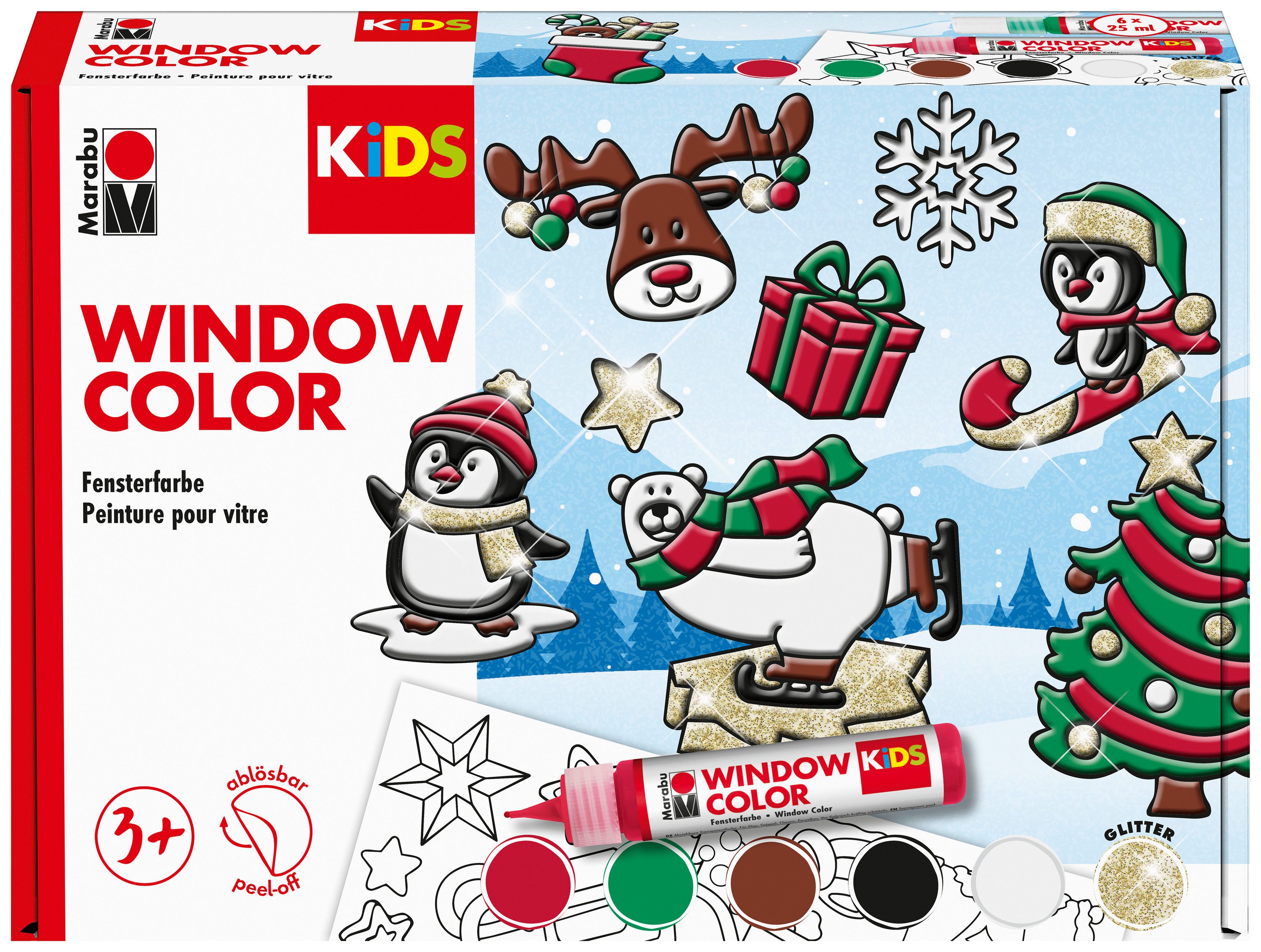 Marabu Bastelband Window Color Winterspaß, 6 x 25 ml