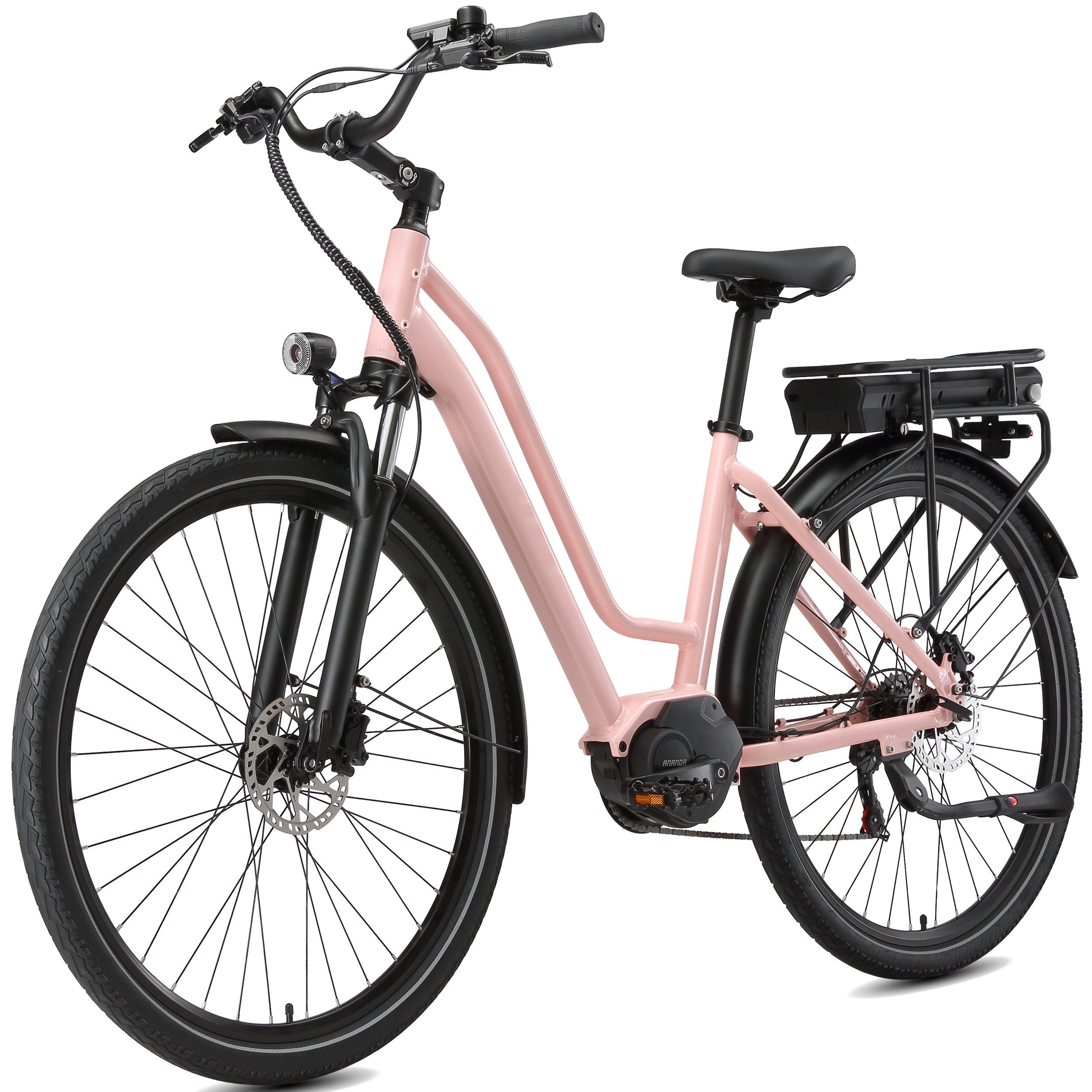 Vankel E-Bike Trekkingrad Mittelmotor 28 Zoll Cityrad E-Fahrrad Damen u. Herren Pedelec 460Wh, Kettenschaltung, Mittelmotor, 460,8 Wh, (Beleuchtungsset mit Batterieladegerät, Batterieschlüssel, Werkzeug), Pendler mit Drehmomentsensor, Shimano 7-Gang & Lockout-Federgabel