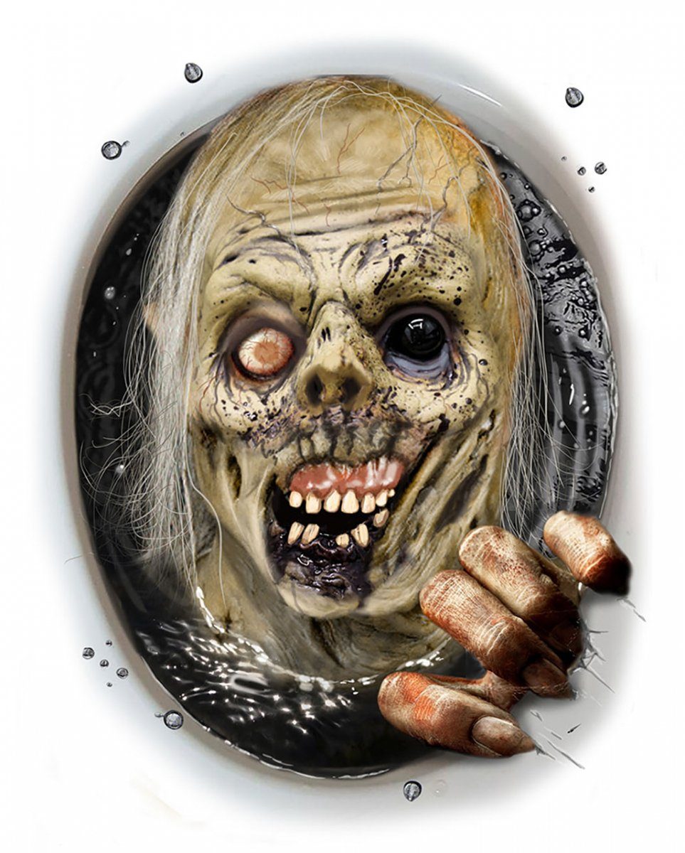 Dekofigur Zombie WC-Deckel für Halloween Horror-Shop Fieser Sticker