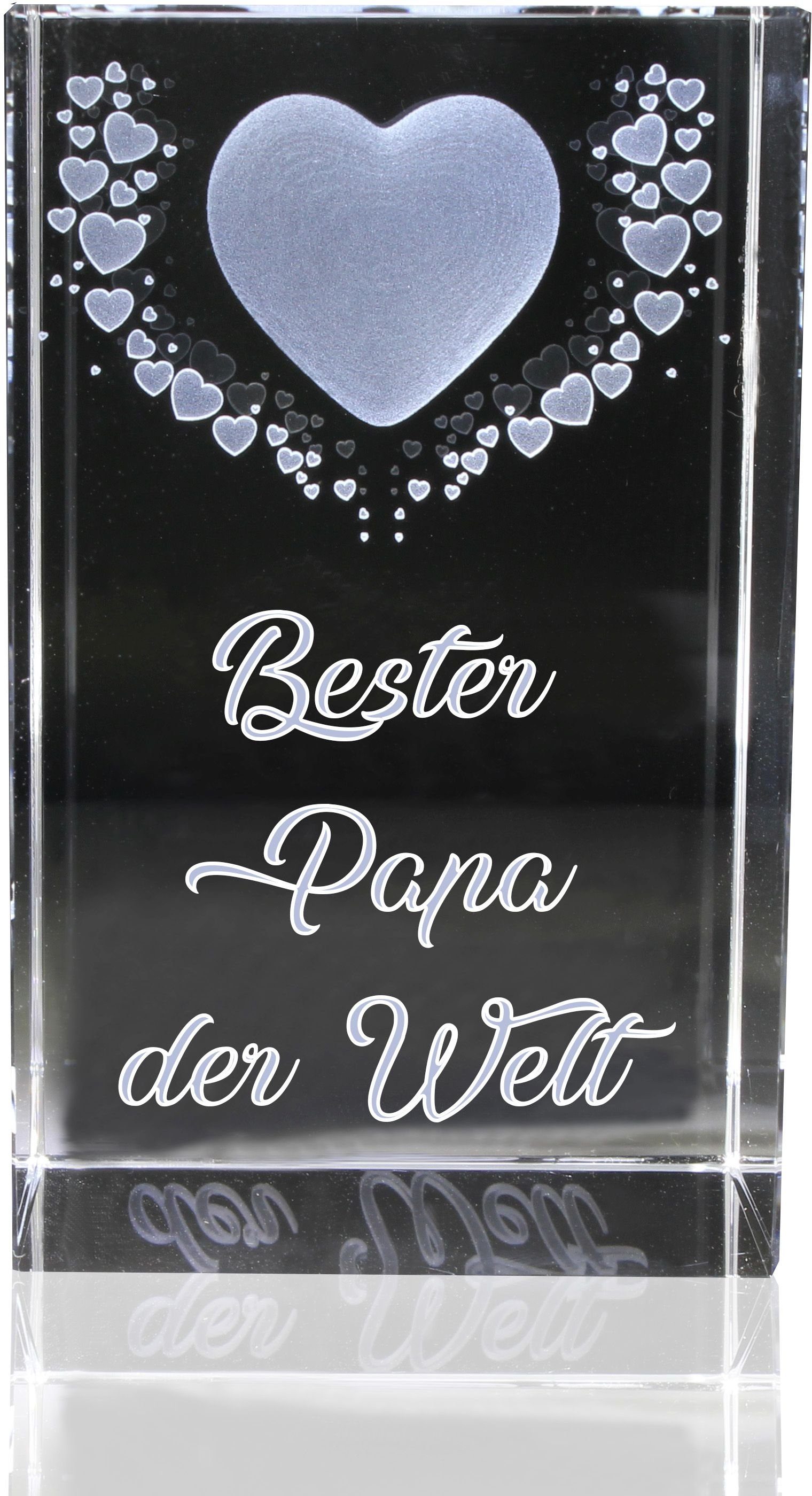 Made 3D der Bester Herzen Motiv: Kristall Geschenkbox, in Dekofigur We, Papa Familienbetrieb Fliegende VIP-LASER Hochwertige VIP-LASER Germany,