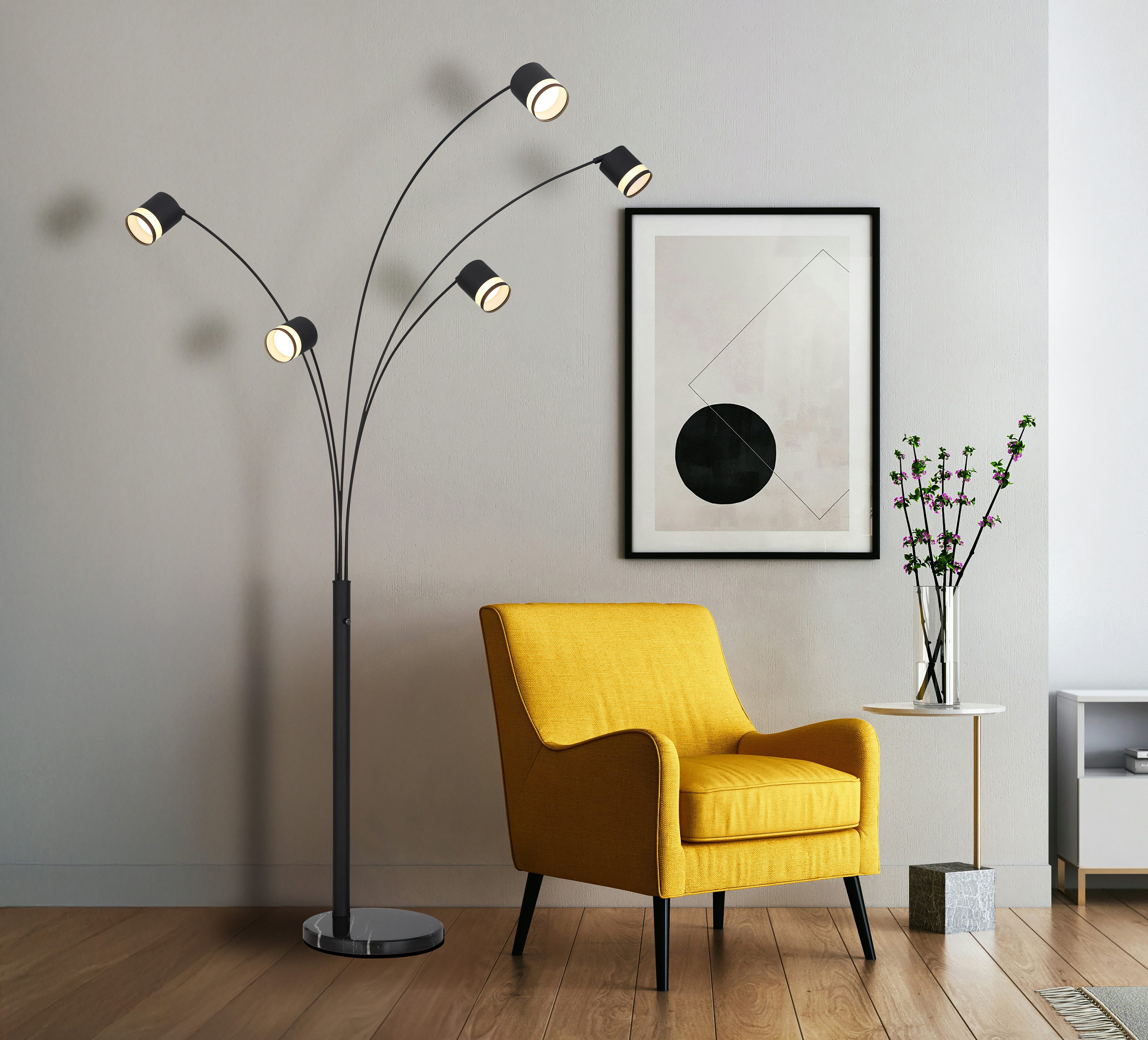GLOBO LIGHTING Stehlampe LUCERO, Leuchtmittel wechselbar, Warmweiß, Stehleuchte/Wohnzimmer/Schlafzimmer/Flur