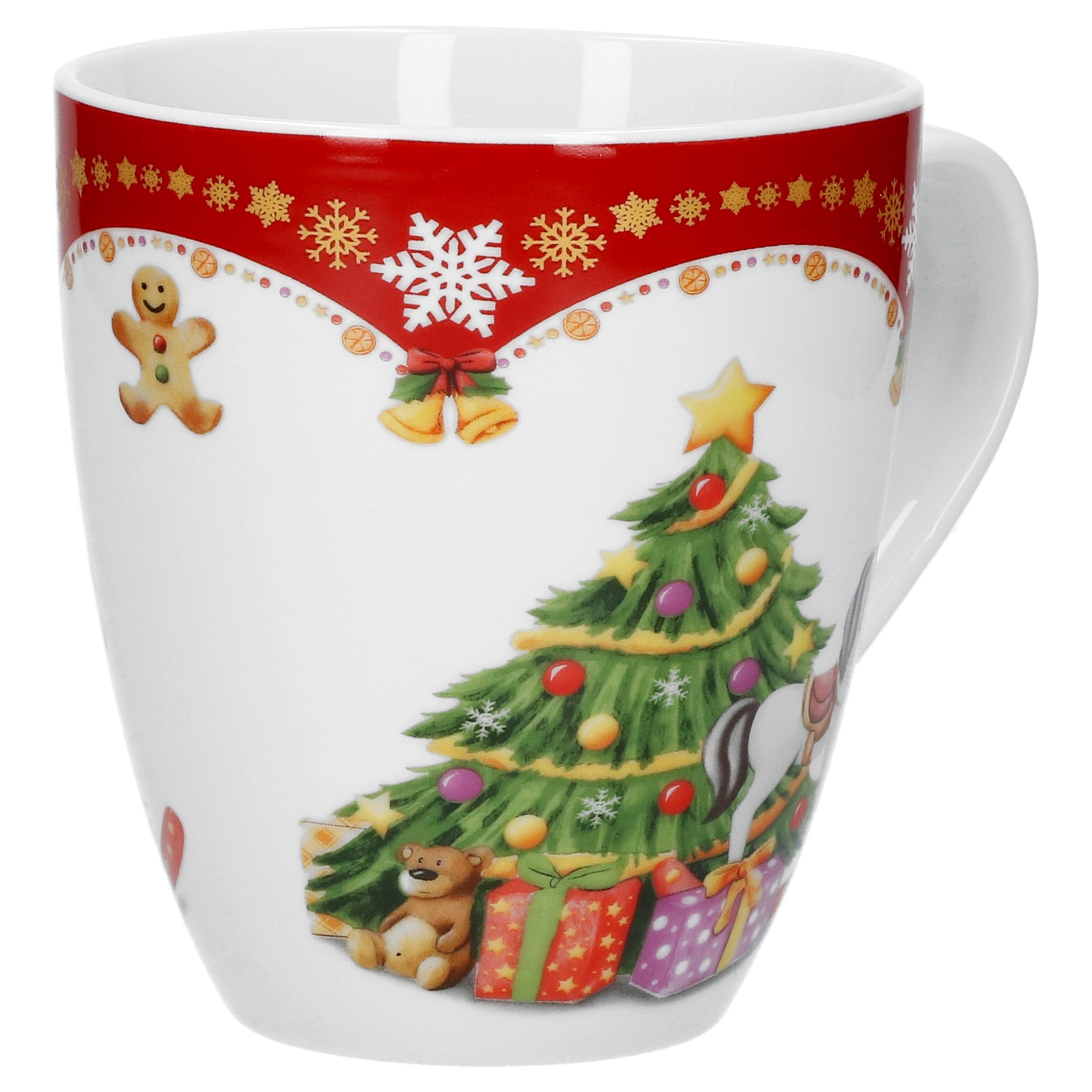 van Well Becher 2er Set Kaffeebecher Weihnachtszauber 53cl Weihnachten Kaffeetassen, Porzellan, Weihnachtsgeschirr, Winter, Weihnachtsset, Geschirr, Becher