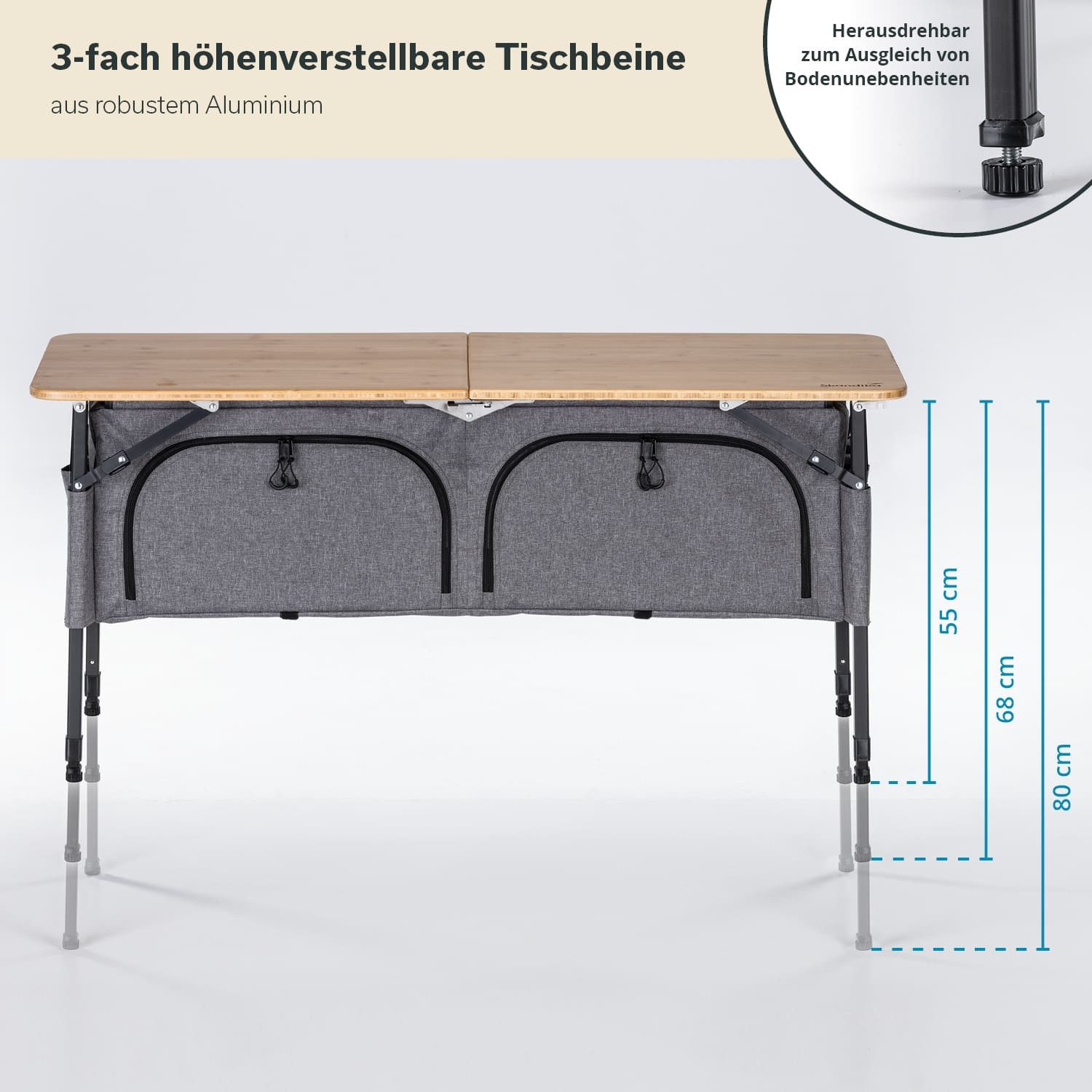 Skandika Campingschrank Campingtisch mit Schrank Tolja, mit 2 großen Staufä günstig online kaufen