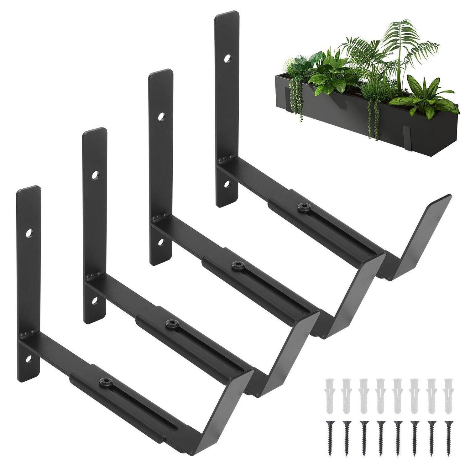 LuxusKollektion Balkonkasten Blumenkastenhalter verstellbar 15-30cm (4 St)