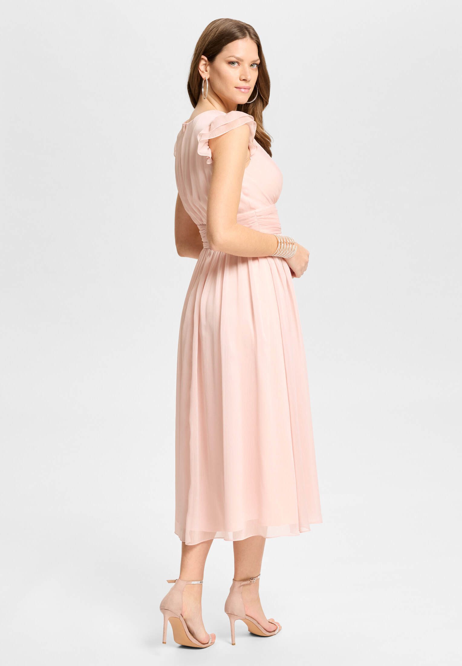 SWING Cocktailkleid - Cocktailkleid aus Crinkle Chiffon Taillierter Schnitt mit fließendem Rockteil