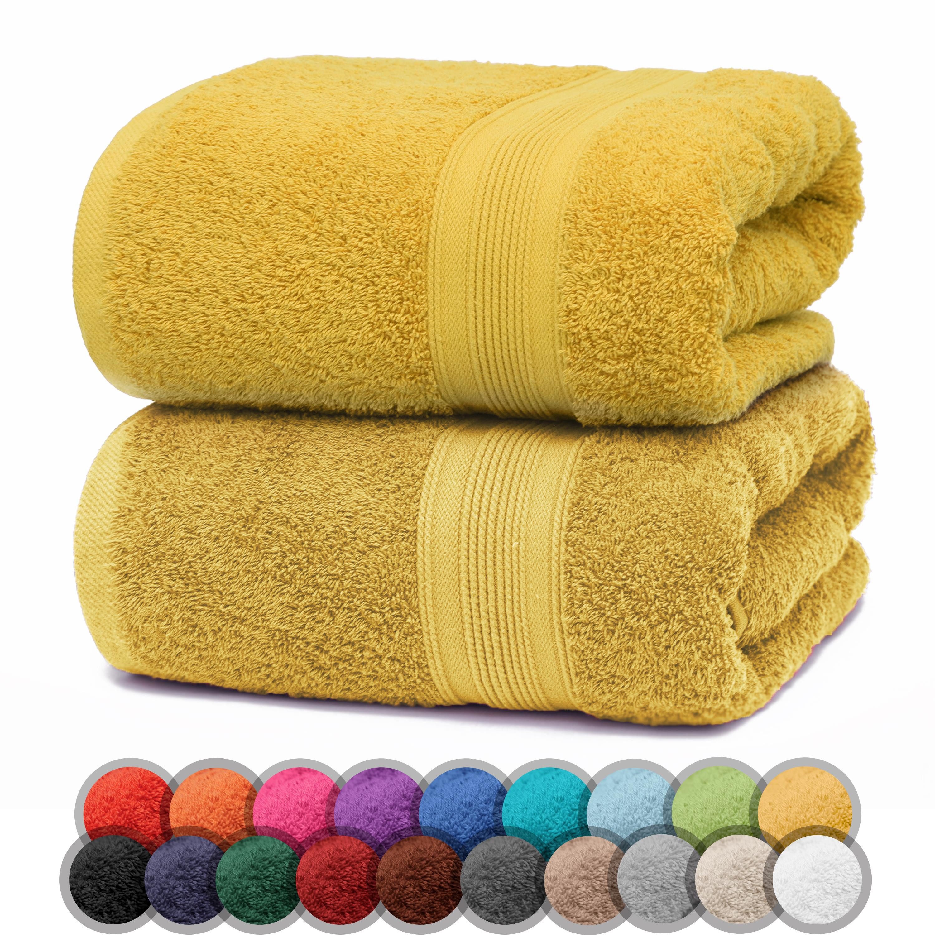 NatureMark Duschtücher 2er-Set Frottier Duschtücher 70x140cm, 100% Baumwolle (2-St), Premium Qualität, DUSCHTUCH, Dusch-Handtuch, 70x140cm, Gelb