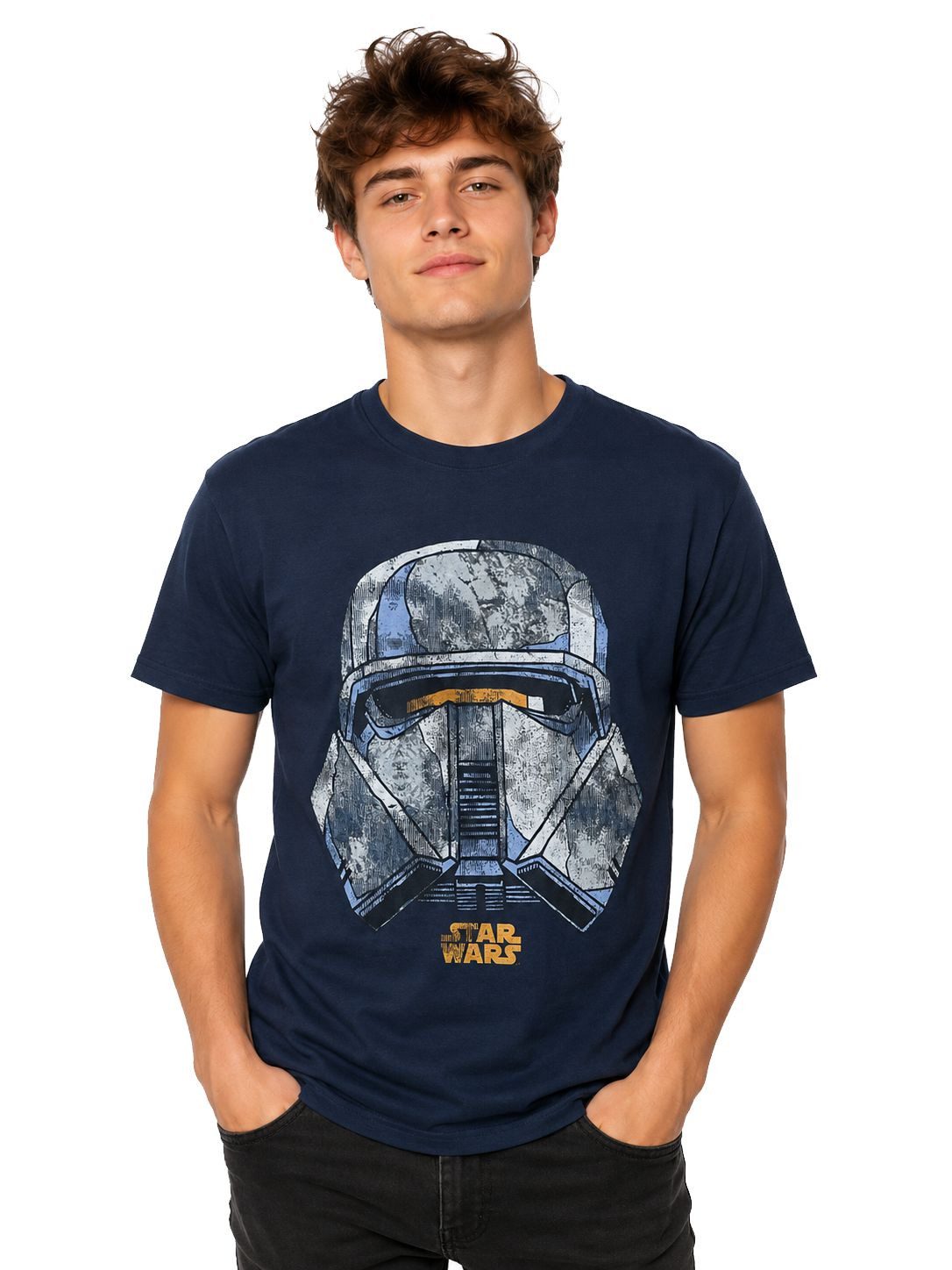 Star Wars Print-Shirt Offizielles Star Wars T-Shirt Herren Dunkelblau Casua günstig online kaufen