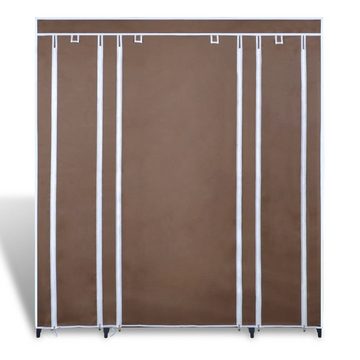 furnicato Kleiderschrank Stoffschrank mit Fächern und Stangen 45×150×176 cm Braun (1-St)