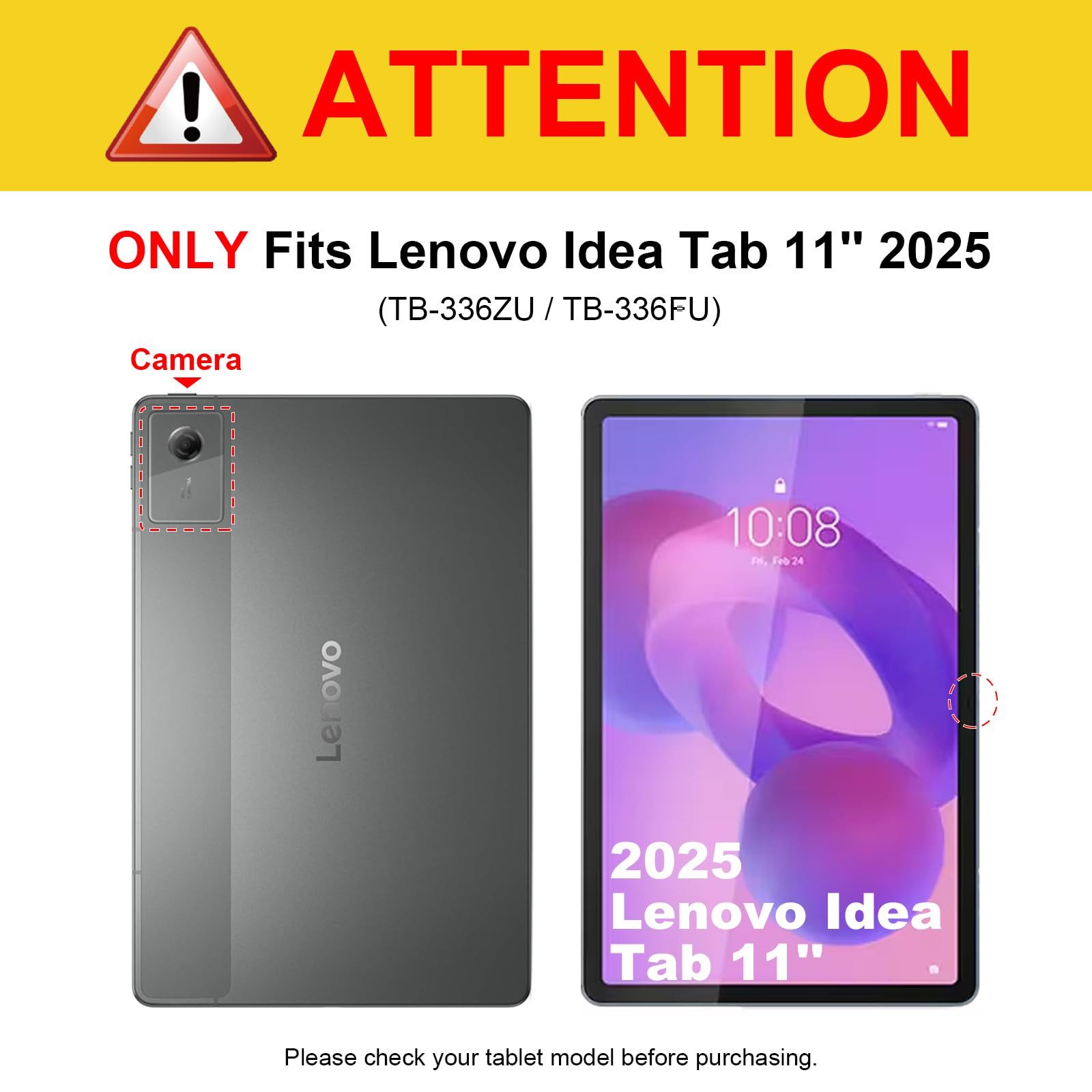 Fintie Tablet-Hülle für Lenovo Idea Tab 11 Zoll 2025 (TB-336ZU/ TB-336FU)-Ultradünn Case, Schutzhülle mit Translucent Rückseite Cover mit Auto Schlaf/Wach