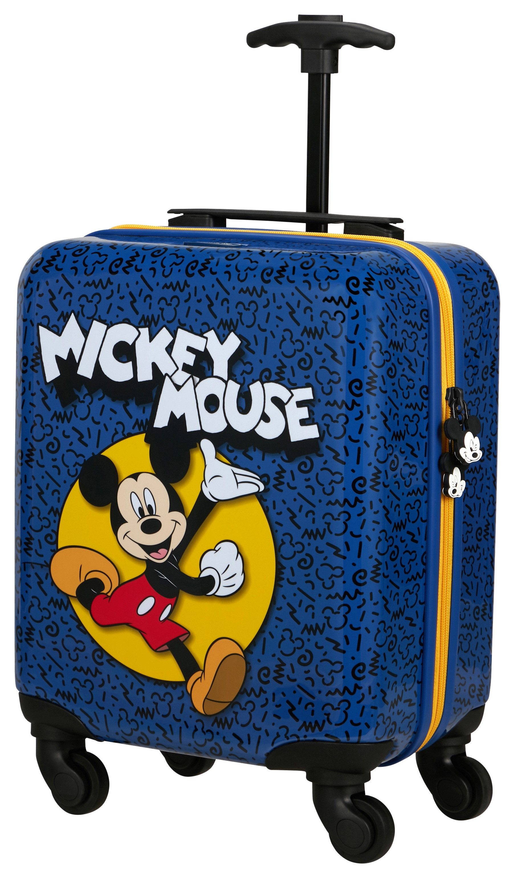 Samsonite Kinderkoffer DAYDREAM DISNEY, Mickey Happy, 4 Rollen, mit oberem Fach und Trennpolster, mit unterem Fach und Kreuzspanngurt