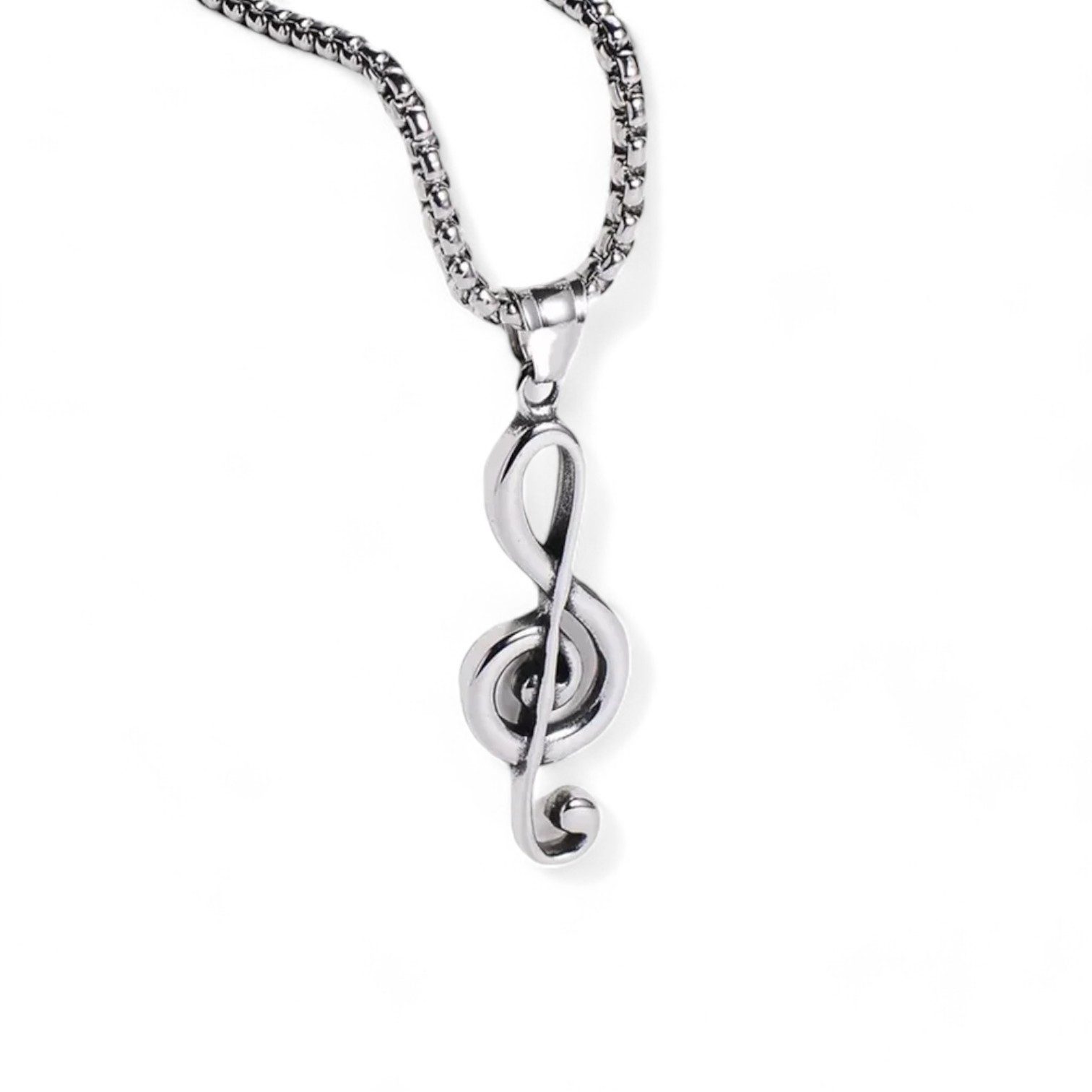 Eyecatcher Edelstahlkette Halskette mit Notenschlüssel Anhänger Musiknote M günstig online kaufen