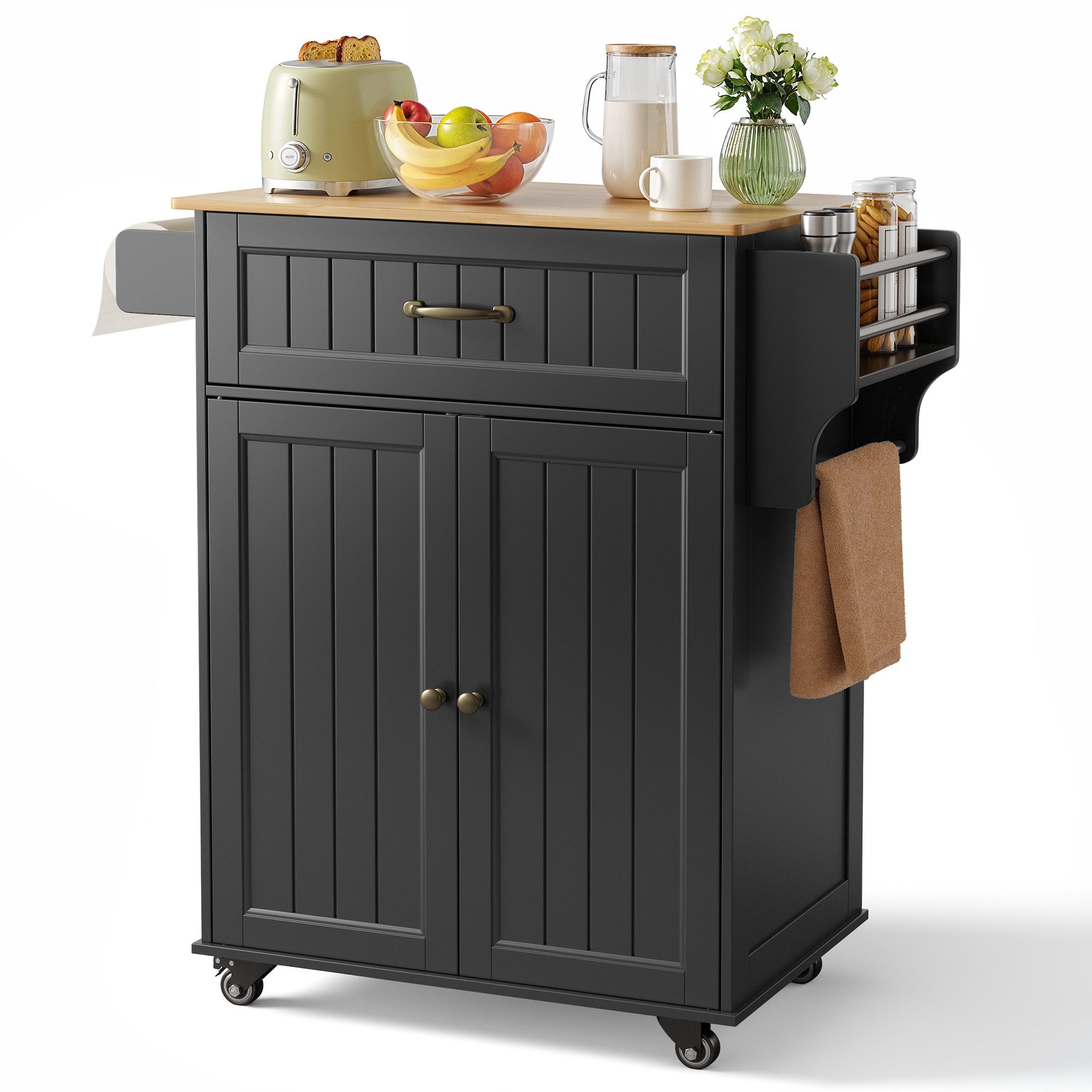 Bealife Küchenwagen,Küchenwagen auf Rädern, mit Handtuchhalter, Arbeitsplat günstig online kaufen