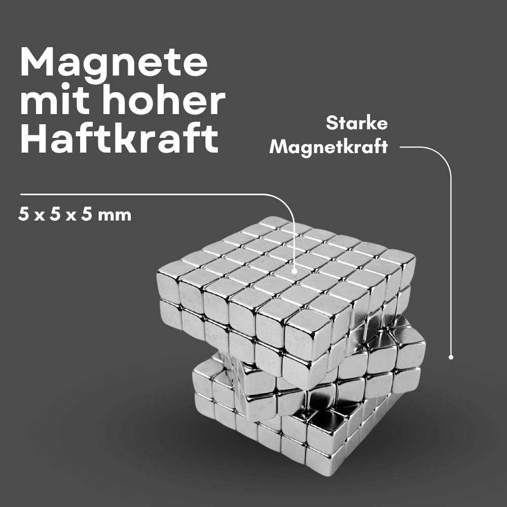 MaajeeKuto Magnet Neodym Magnet 5x5x5 mm N38 Würfelmagnet 1kg Haftkraft Stark (1-St)