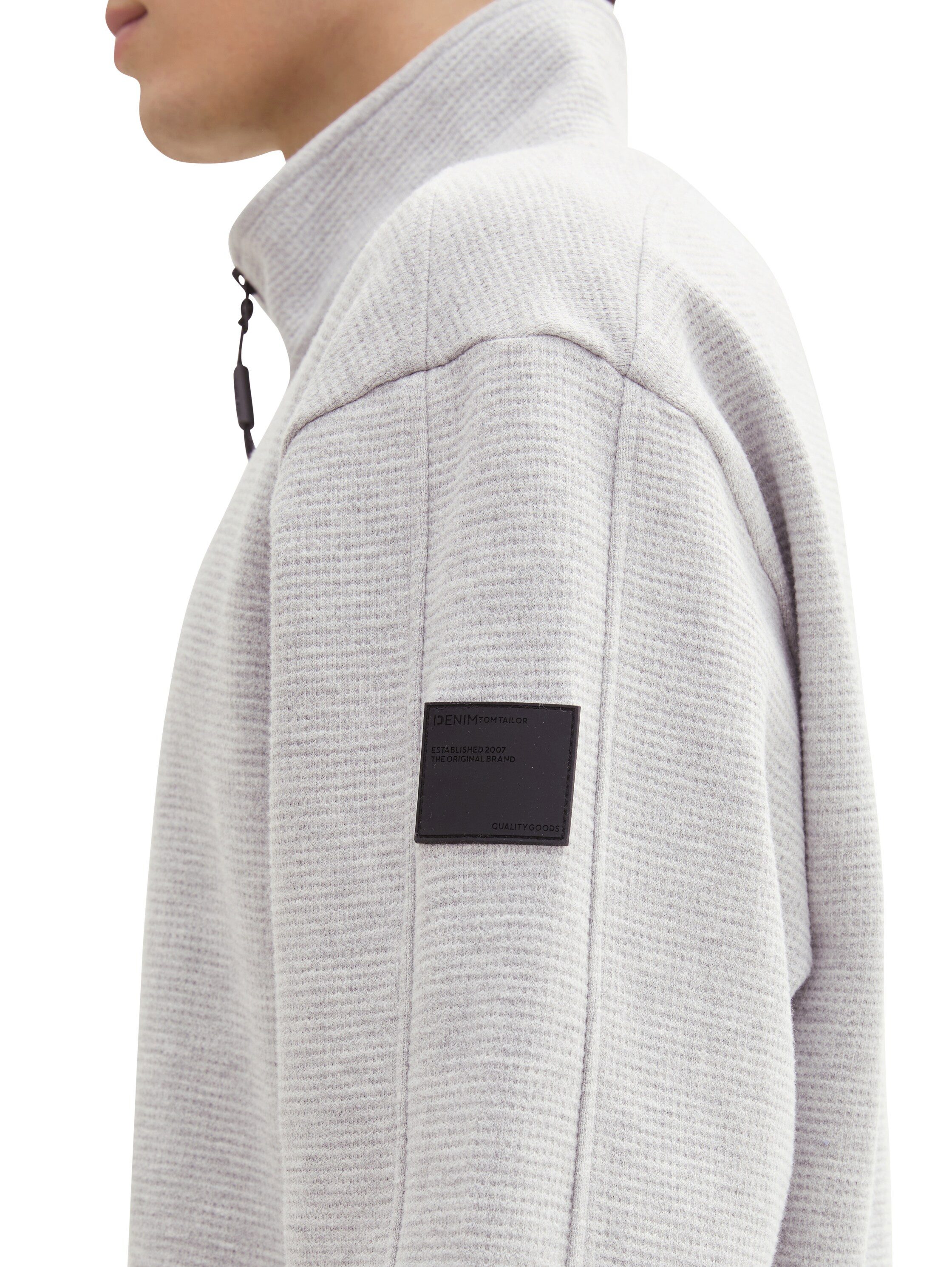 TOM TAILOR Denim Sweatjacke mit Stehkragen