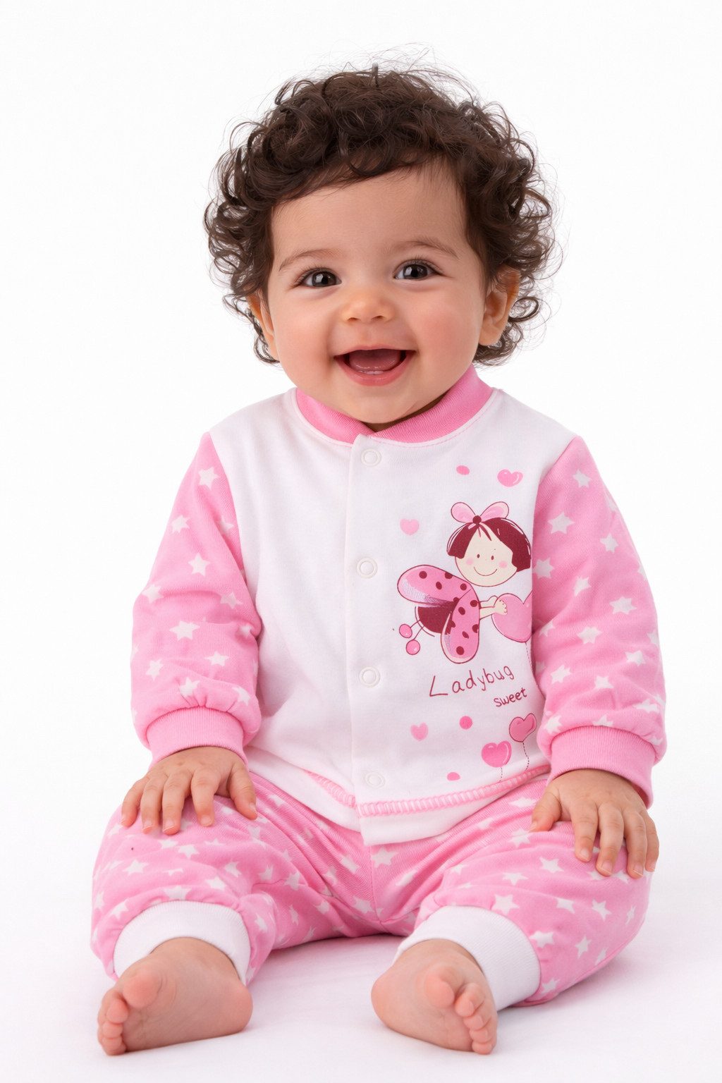 Erstausstattungspaket Baby Anzug Mitwachshose Hemdchen mit Druckknöpfen Set in Rosa