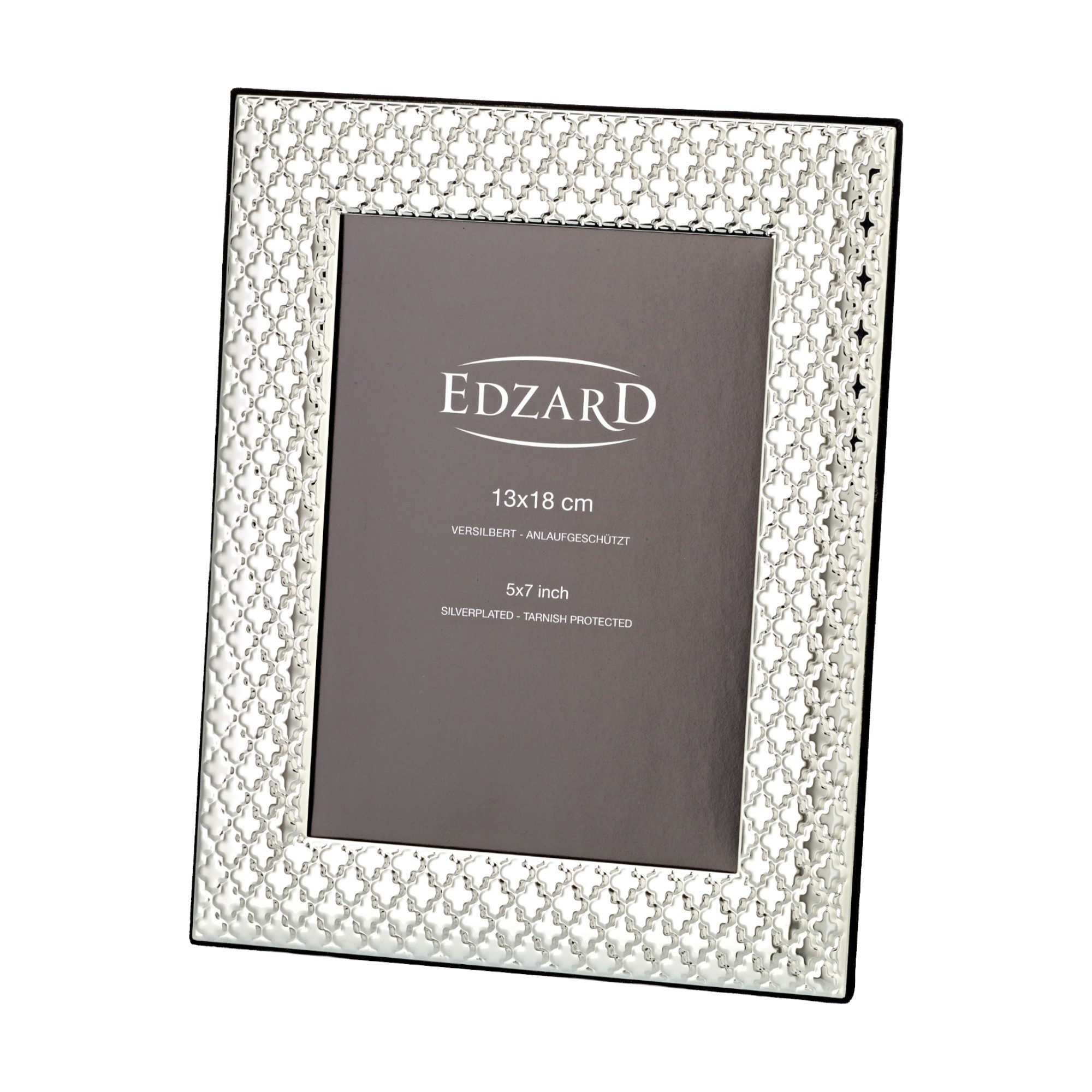 EDZARD Bilderrahmen Ruggiano, gemustert, für Foto 13 x18 cm, edel versilbert und anlaufgeschützt