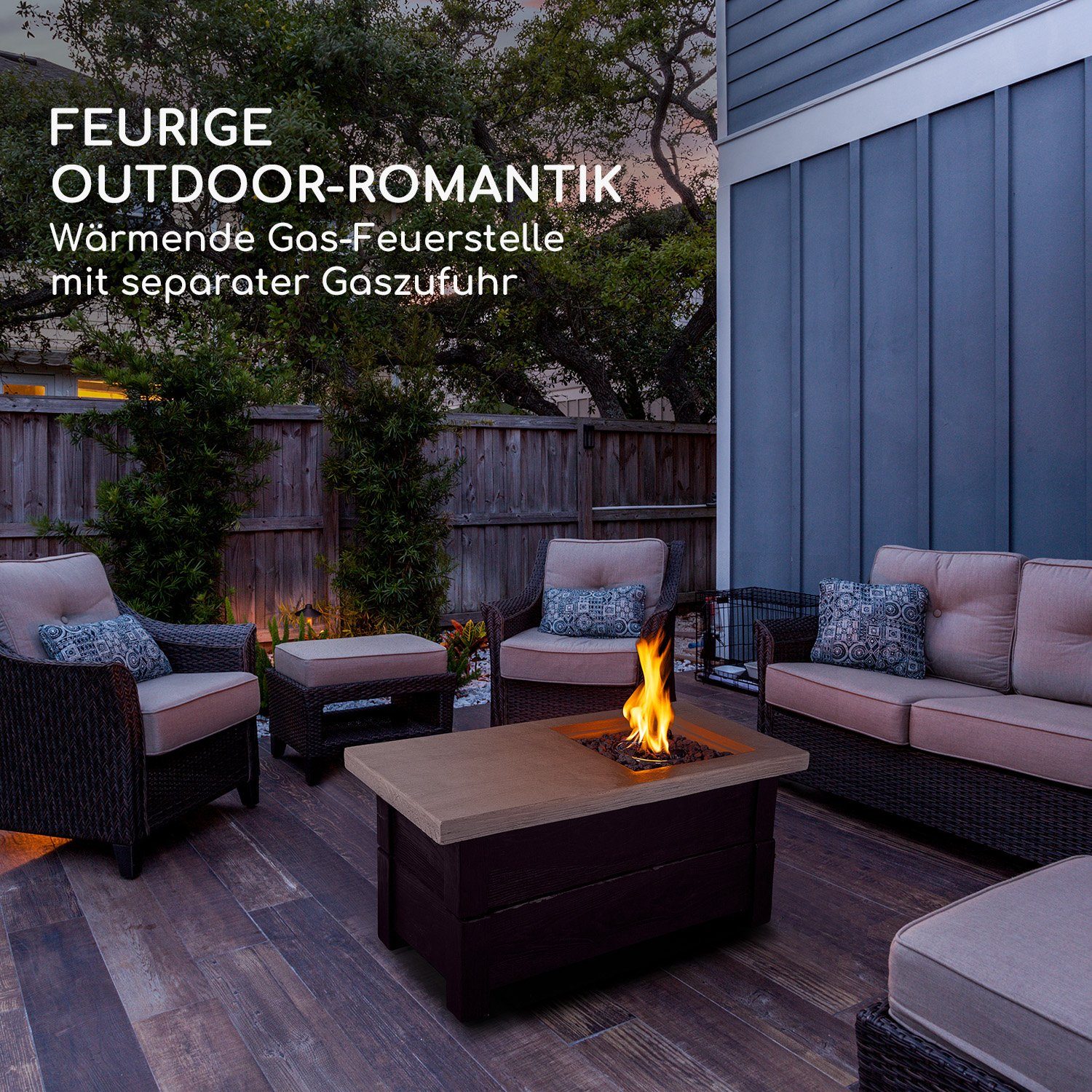 blumfeldt Feuerschale Corinth, (Set), Gasheizgerät terrassenheizstrahler Outdoor