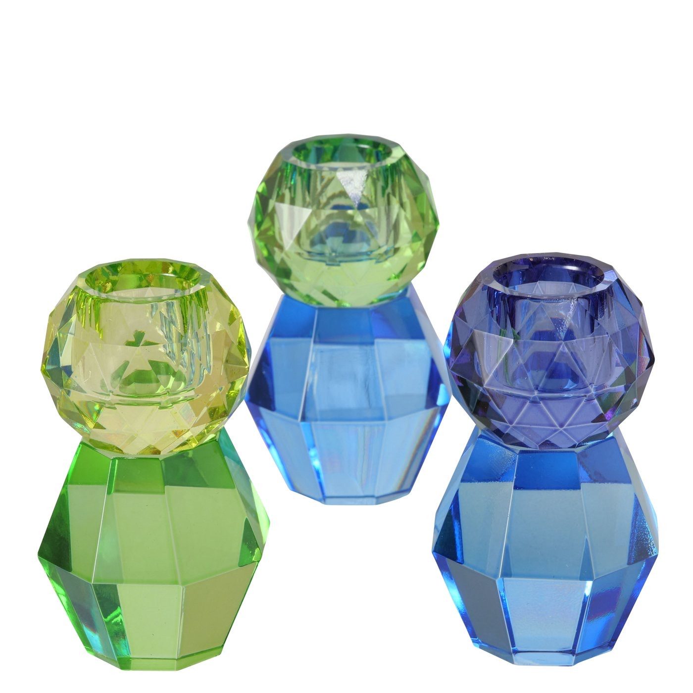 BOLTZE Kerzenständer Eleganter 3er-Set Kristallglas-Kerzenleuchter Kolloni (2 St)