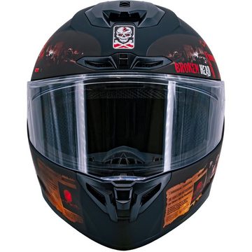 Broken Head Motorradhelm Broken Head Integralhelm Resolution Rot, Mit Symbolen der Revolution!