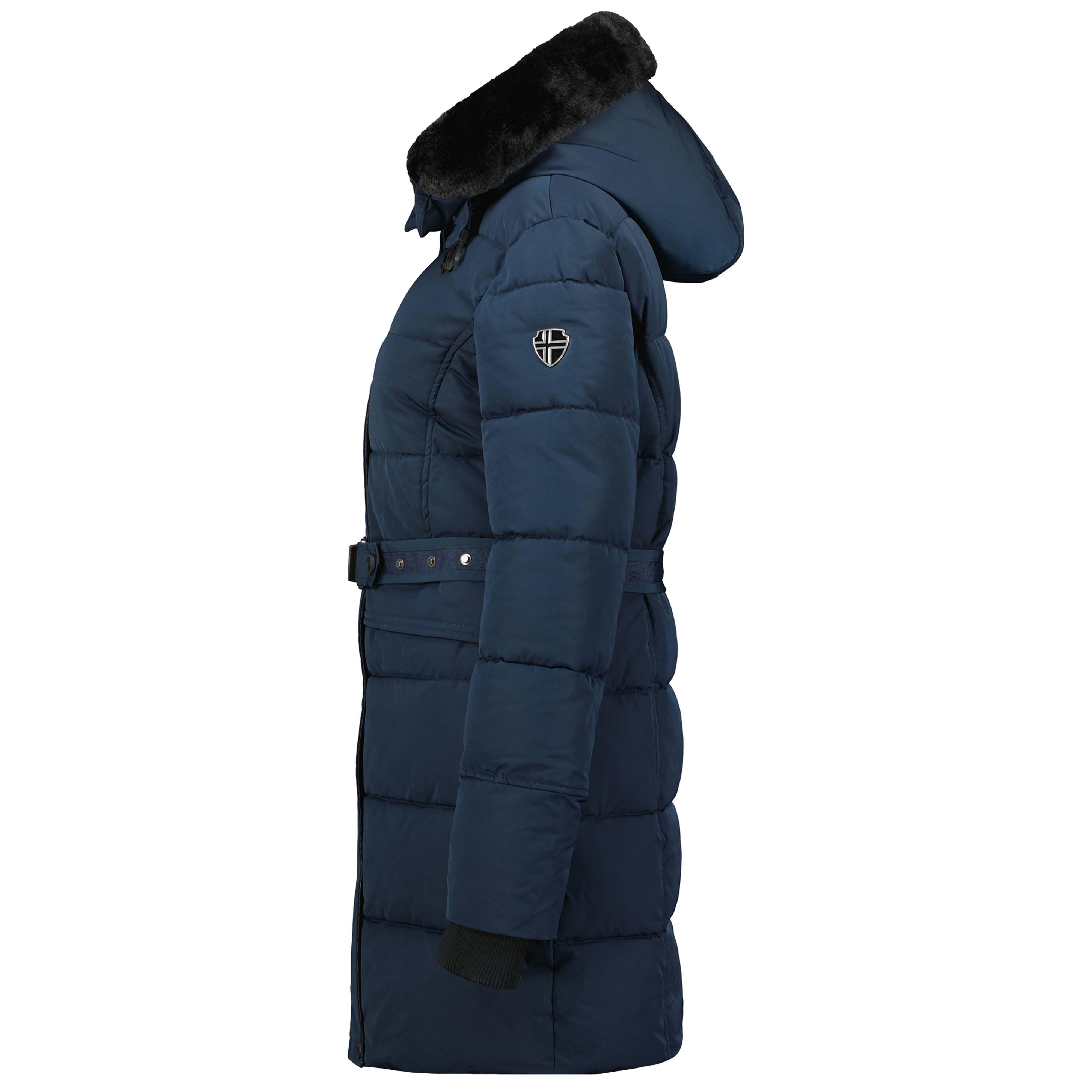 Geographical Norway Winterjacke Damen Outdoor Jacke in Unifarbe, abnehmbarer Kapuze, mit Stehkragen