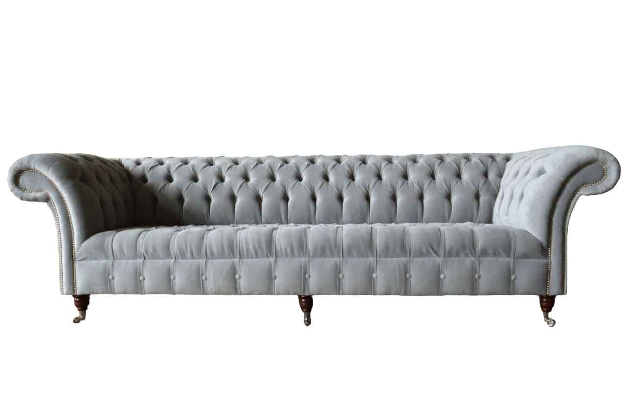 JVmoebel Sofa Chesterfield Design Sofa 4 Sitzer Couch Polster Luxus Textil Couchen, Made In Europe