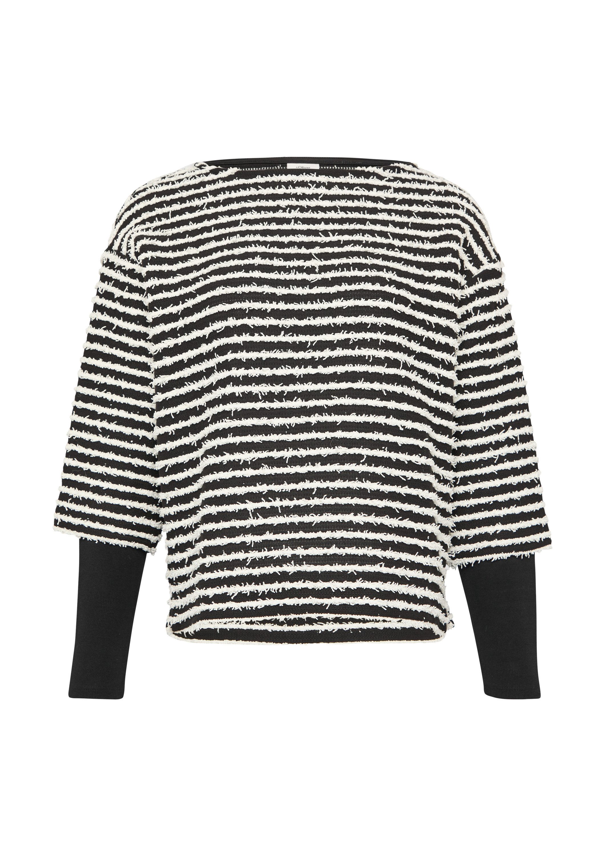 s.Oliver Sweatshirt Sweatshirt Sweatshirt mit Strukturstreifen günstig online kaufen