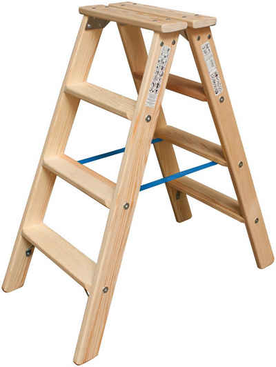 KRAUSE Doppelleiter »STABILO«, Holz, 2x4 Stufen, Arbeitshöhe ca. 245 cm