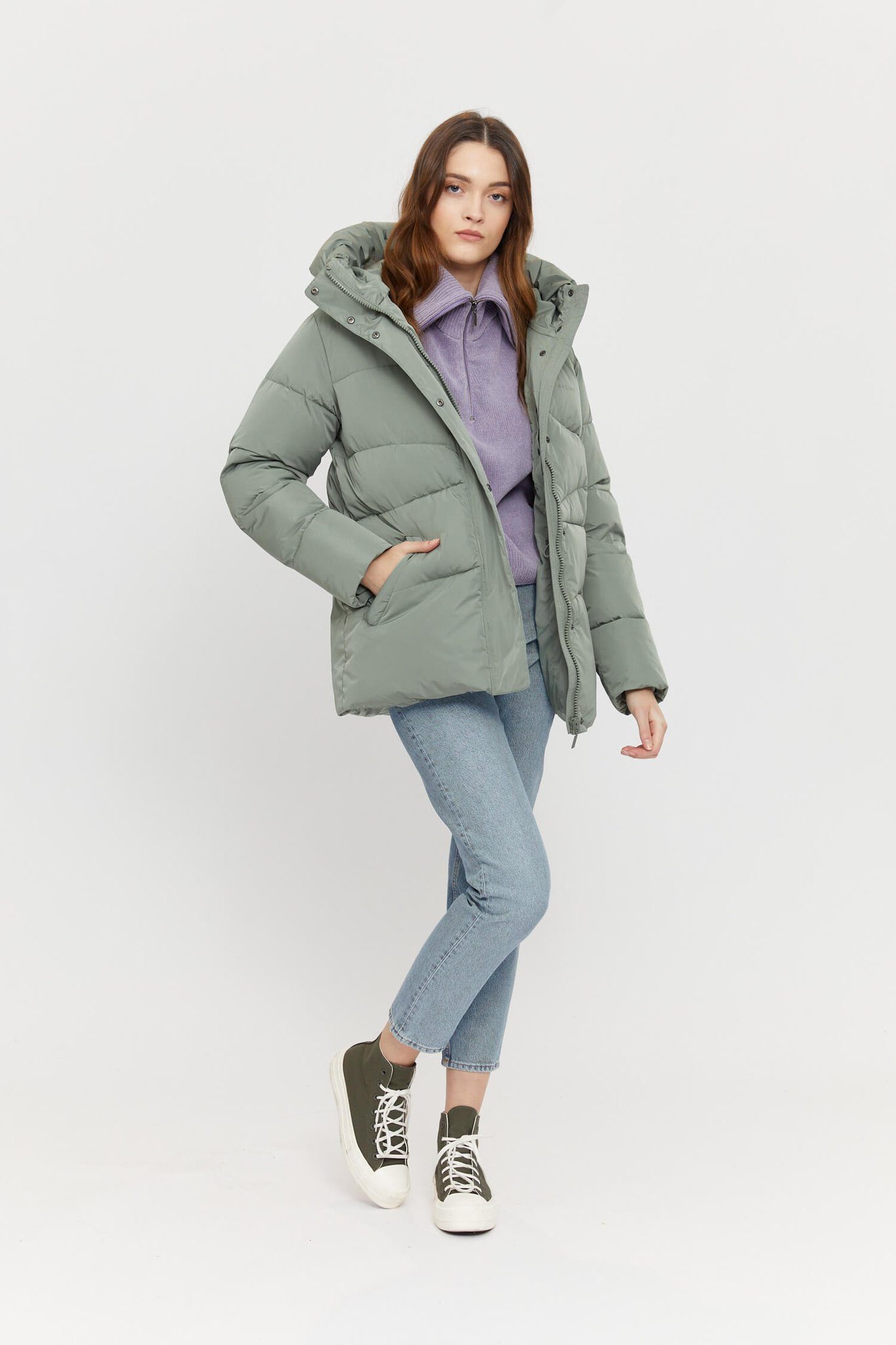 MAZINE Winterjacke WANDA JACKET Grün Vegane Damen Winterjacke