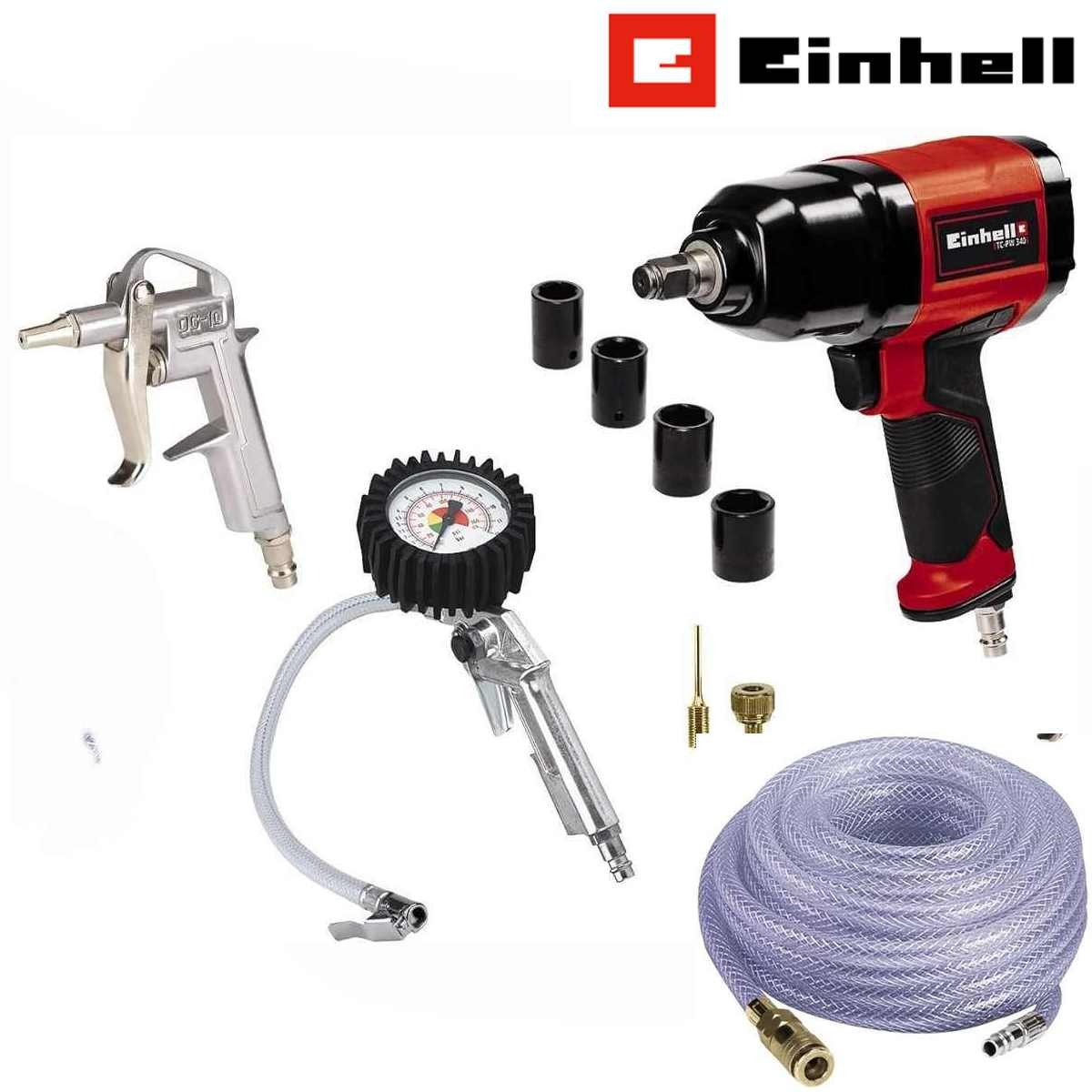 Einhell Druckluftgeräte-Set 10-tlg.Set Druckluft-Schlagschrauber, Ausblaspi günstig online kaufen