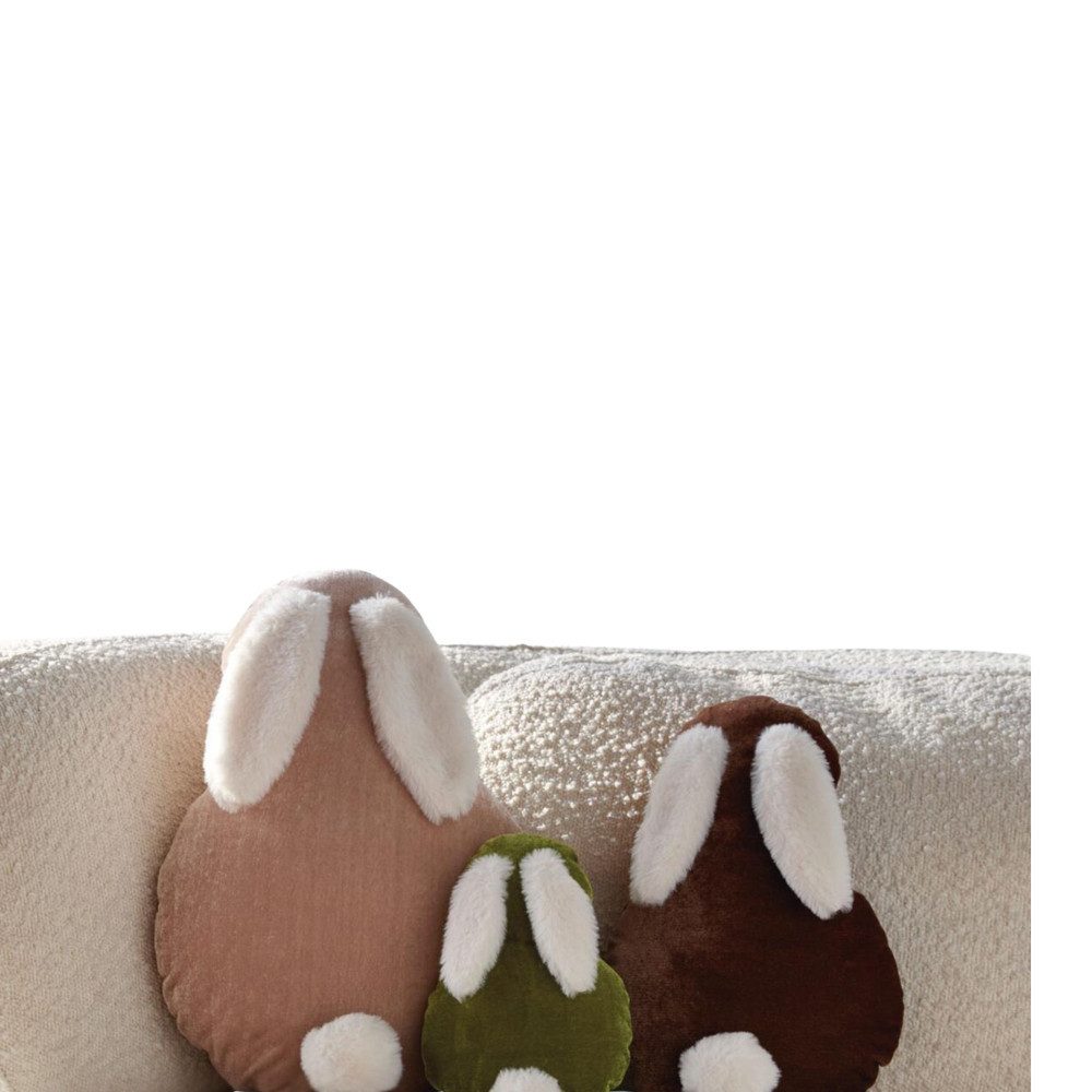 Home-trends24.de Dekokissen Hase flauschig Deko Samt Kissen Couch Sofa 3er-Set