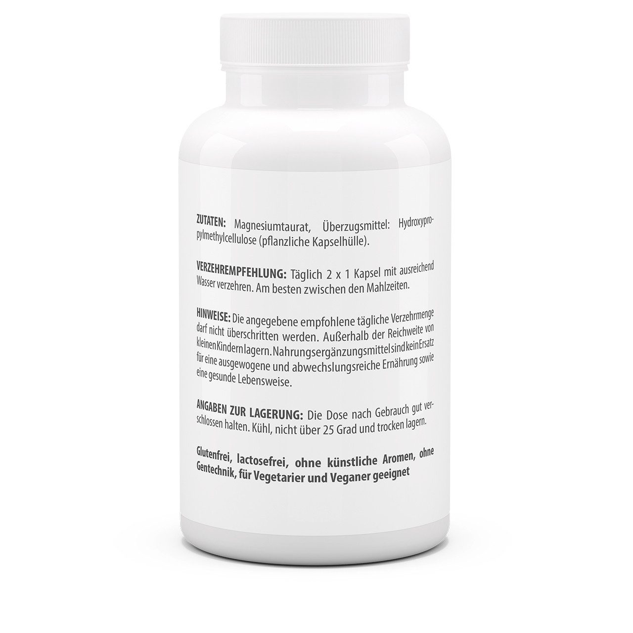 vitaworld Magnesiumtaurat - 300 mg elementares Magnesium pro Tagesdosis Kapseln, 120 St., 104.4 g