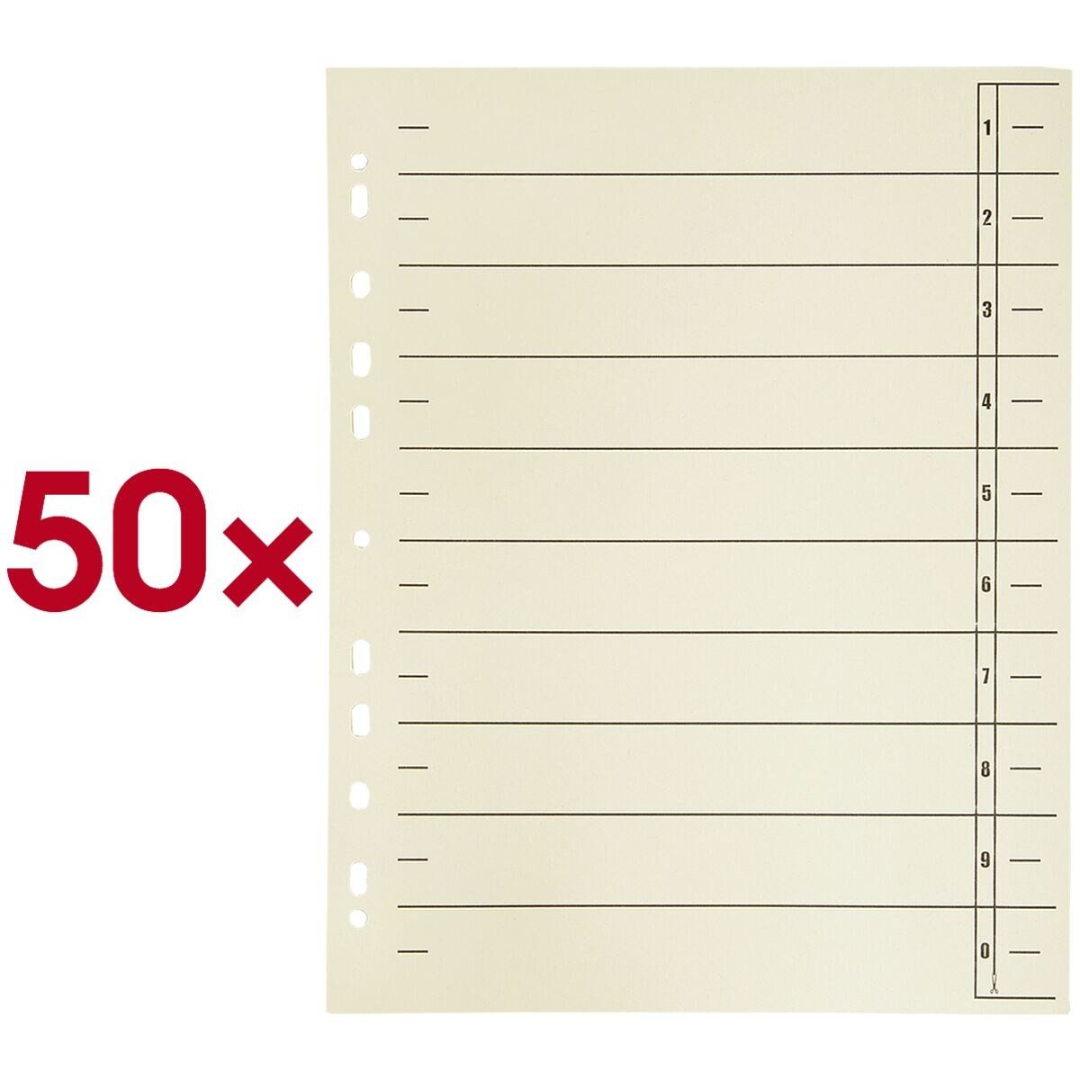 Otto Office Nature Aktenordner, Trennblätter 1-10, DIN A4 Maxi, 50-tlg., Kraftkarton 180 g/m²