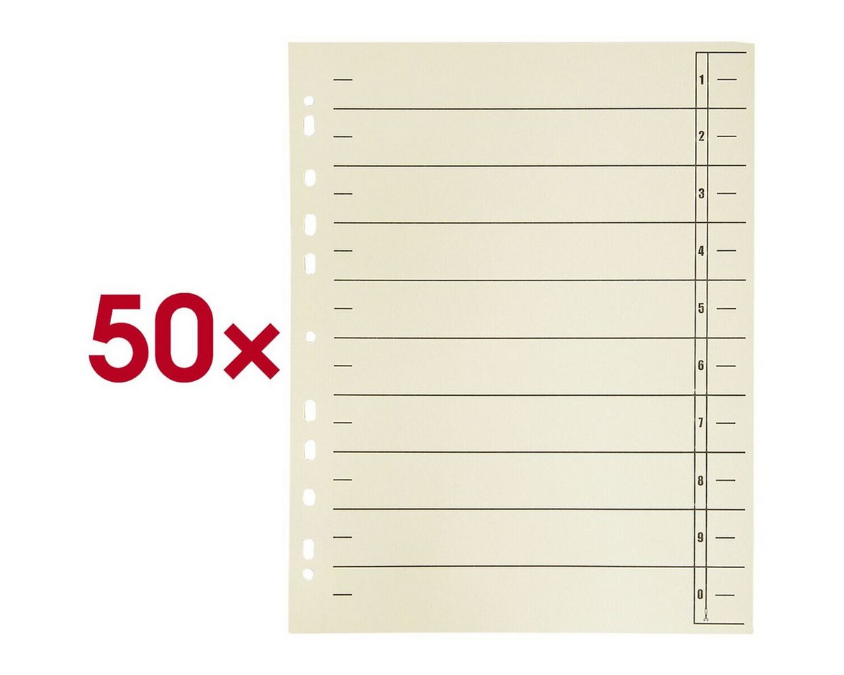 Otto Office Nature Aktenordner, Trennblätter 1-10, DIN A4 Maxi, 50-tlg., Kraftkarton 180 g/m²