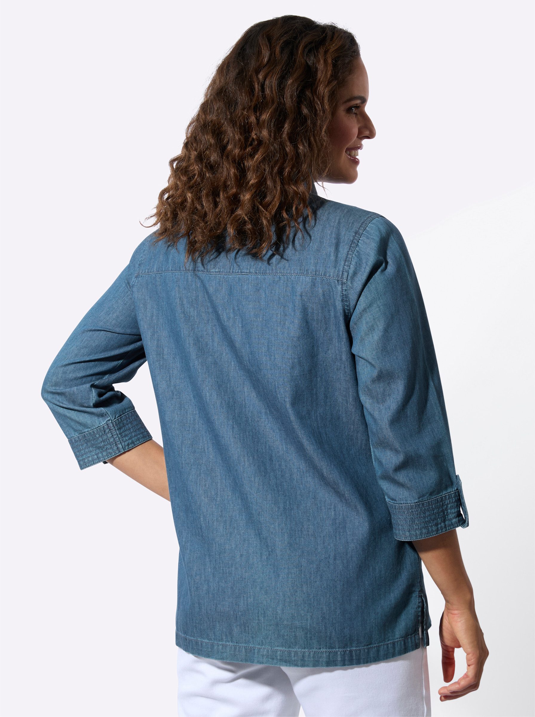 Witt Klassische Bluse Jeansbluse 3/4-Arm