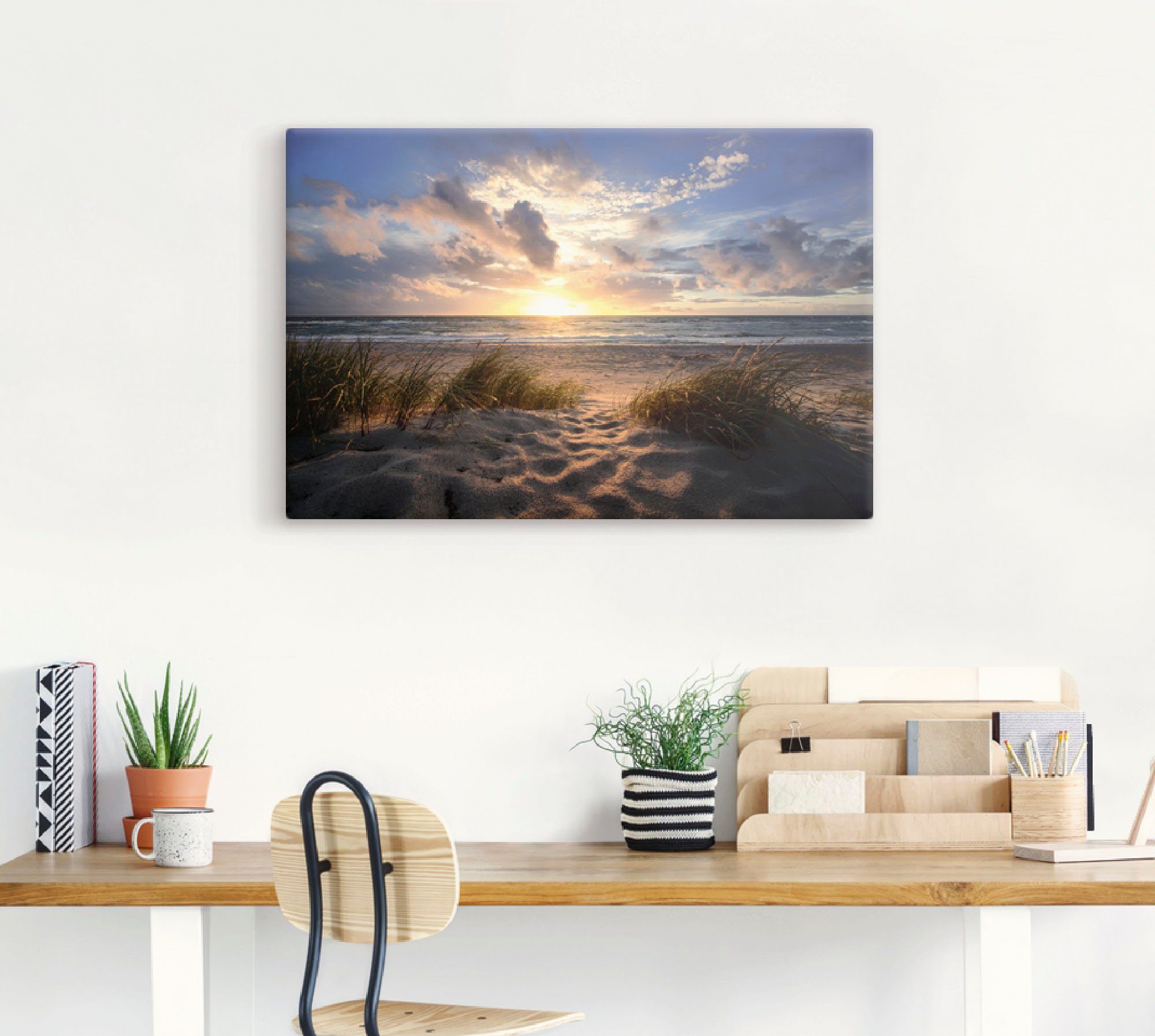 Artland Leinwandbild Ostseestrand, Strand (1 St), auf Holzrahmen gespannt