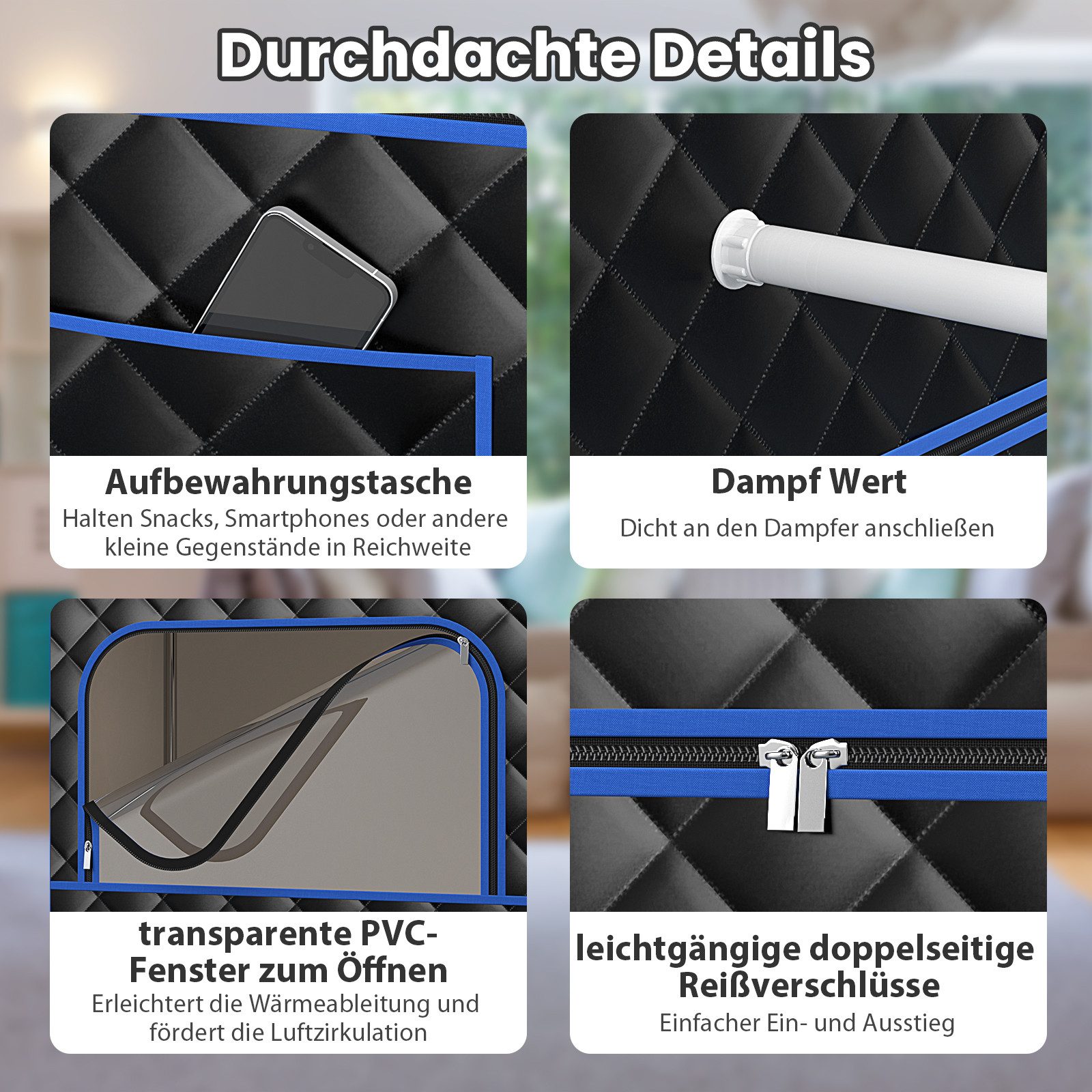 KOMFOTTEU Sauna, Dampfsauna tragbar mit Fernbedienung günstig online kaufen