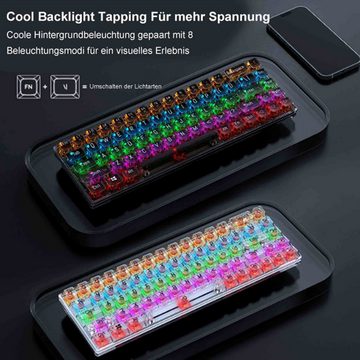 Diida Mechanische Tastatur Transluzent, 68 Tasten Wired Gaming Keyboard Gaming-Tastatur