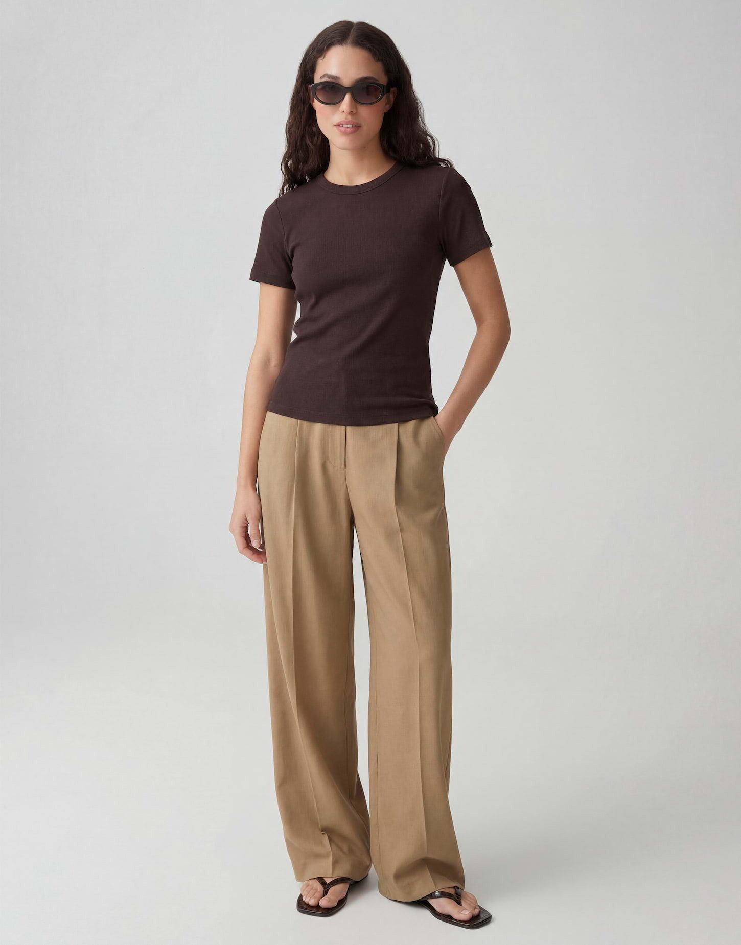 OPUS PANTS Anzughose MOIRA BLOOM aus weichem Woll Mix Weicher Mélange-Look für urbane Styles