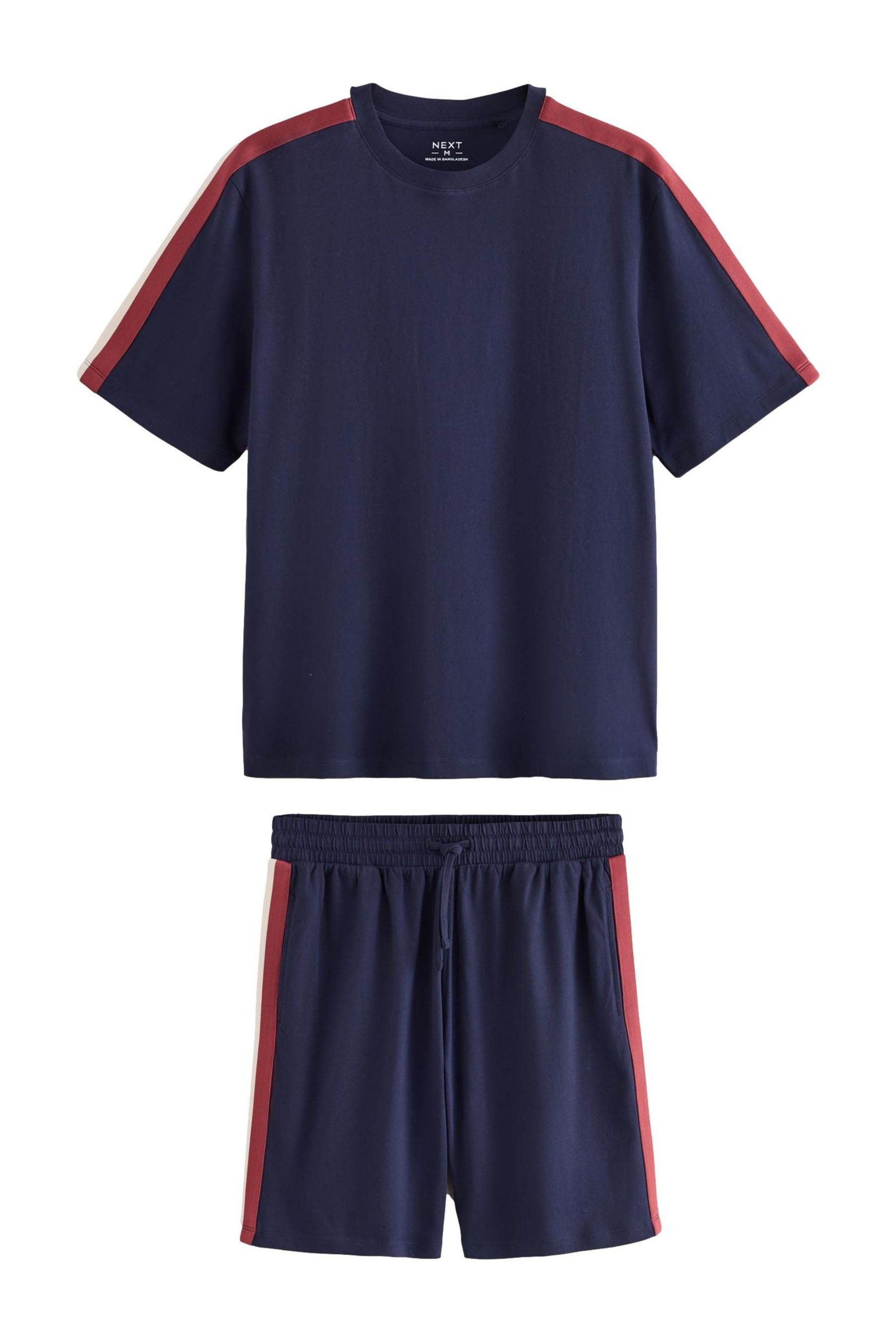 Next Pyjama Kurzärmeliger Jersey-Schlafanzug mit Streifen (2 tlg)