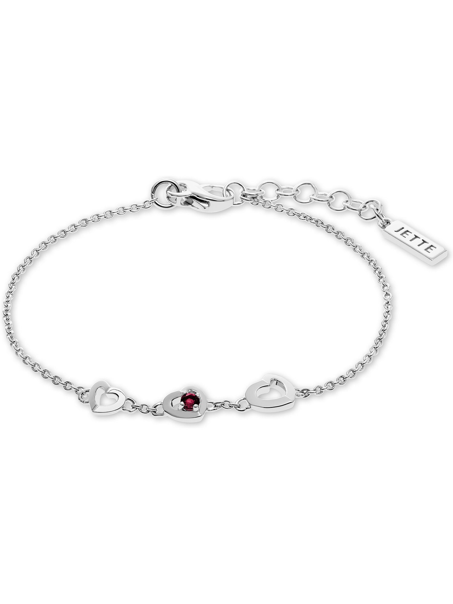 JETTE Armband JETTE Damen-Armband 925er Silber, recycelt 1 Rubin, Damenschmuck