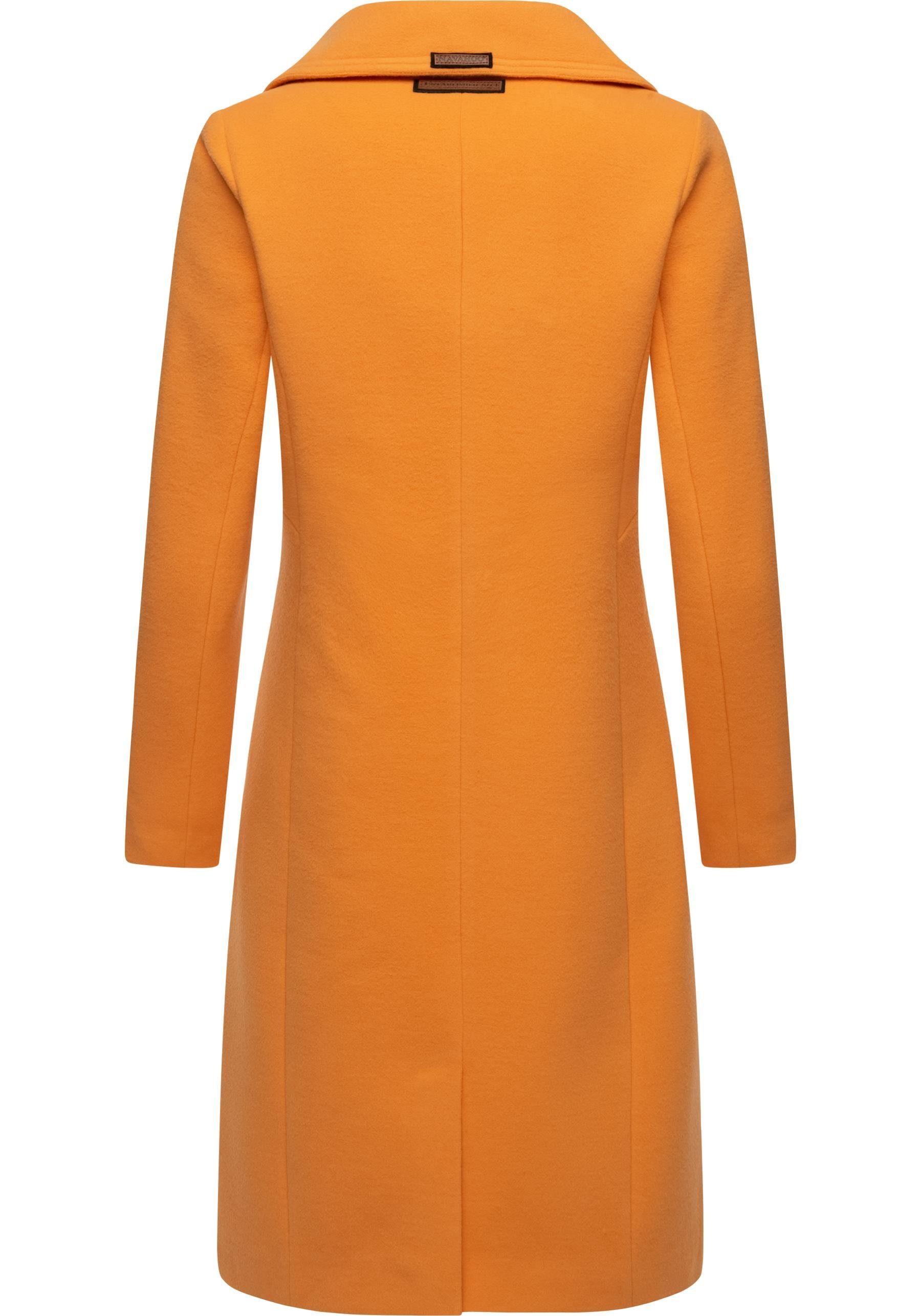 Navahoo Wintermantel Wooly edler Damen Trenchcoat in Wollmantel-Optik