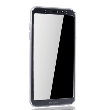 König Design Handyhülle Samsung Galaxy A6 Plus (2018), Samsung Galaxy A6 Plus (2018) Handyhülle 360 Grad Schutz Full Cover Transparent