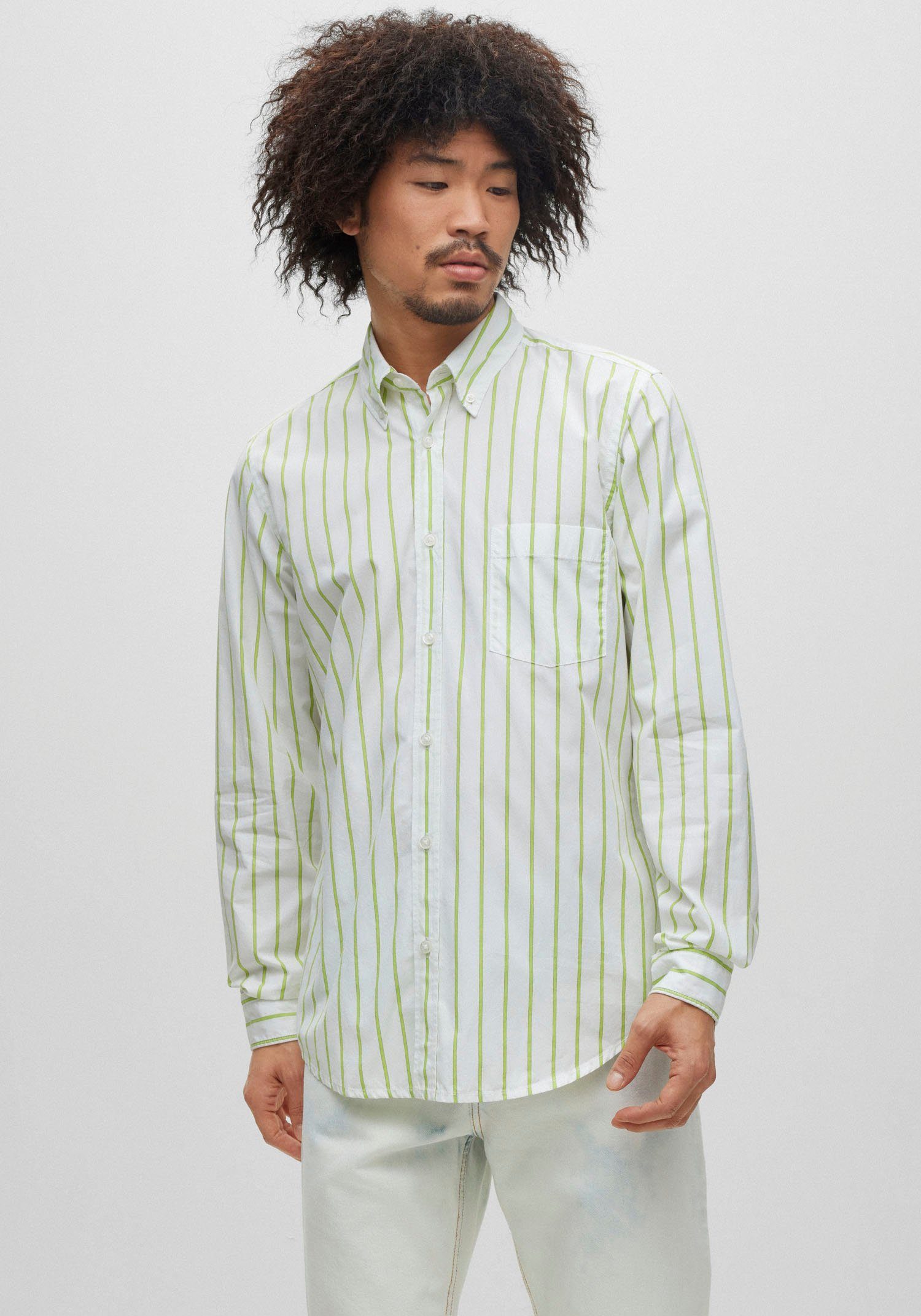BOSS ORANGE Streifenhemd in gestreifter Optik, Regular-Fit Hemd von BOSS  ORANGE