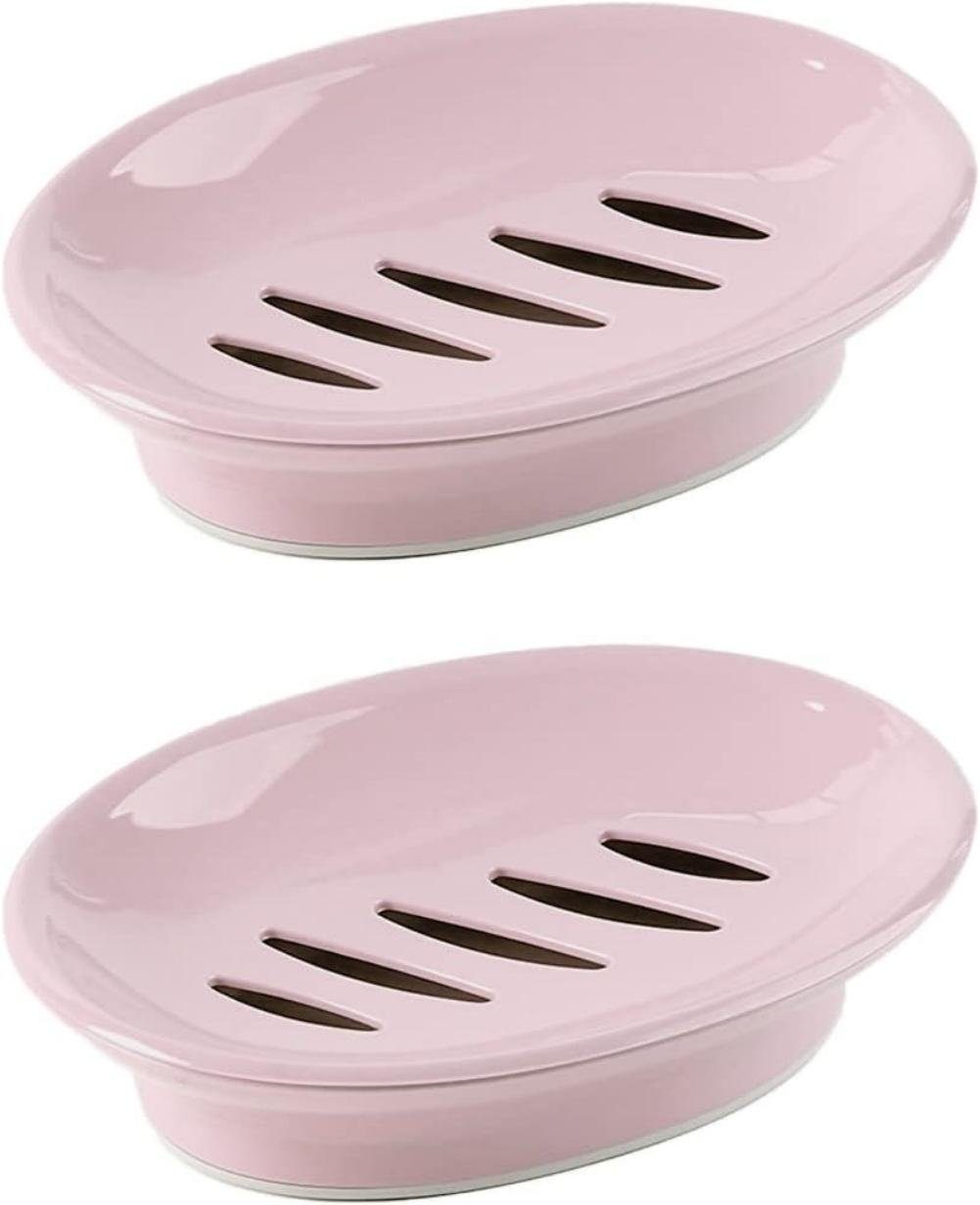 TUABUR Seifenablage 2er-Pack leicht zu reinigender Seifenhalter für Badezimmer und Küche Rosa
