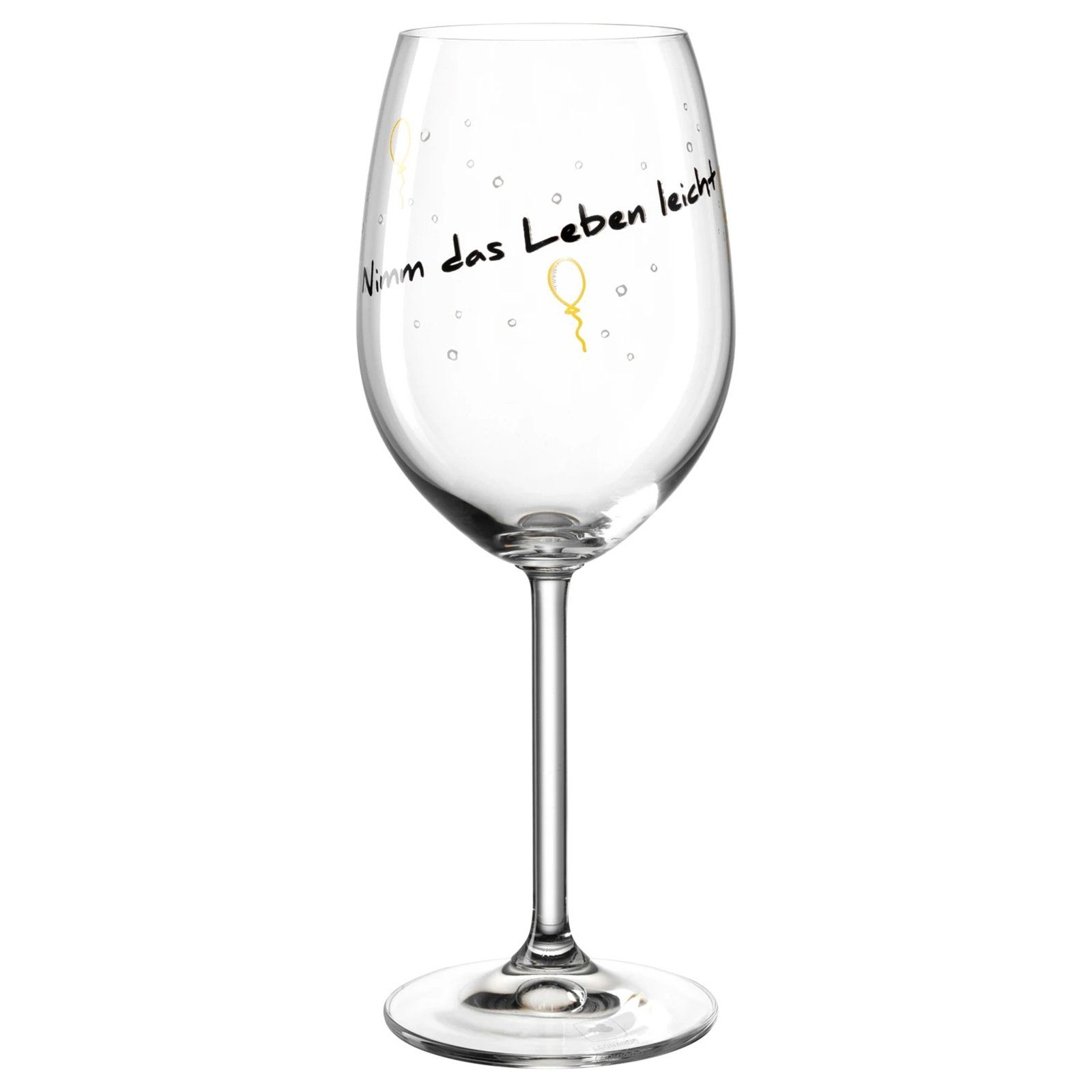 Rotweinglas Weinglas 460 ml 'Nimm das Leben leicht' PRESENTE