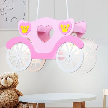 etc-shop LED Pendelleuchte, Leuchtmittel inklusive, Warmweiß, LED 14 Watt Kinder Deckenleuchte Mädchen Hängeleuchte rosa