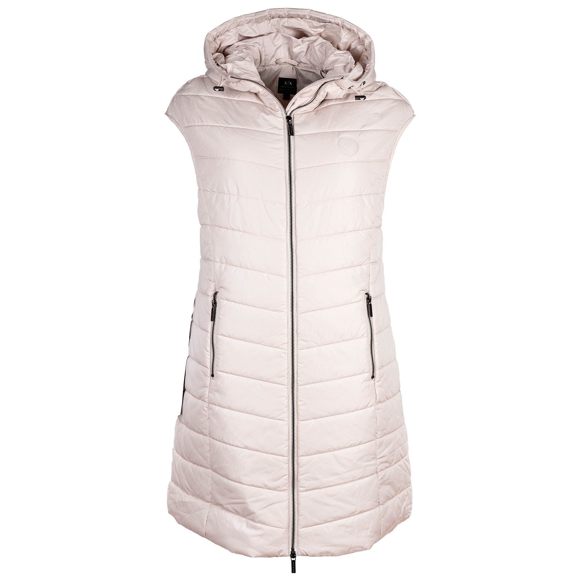 Steppjacke Daunen-Weste Creme - Damen EXCHANGE Steppweste,ärmellos ARMANI