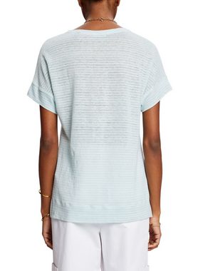 Esprit Collection T-Shirt Leinen-T-Shirt mit Glitzerstreifen (1-tlg)
