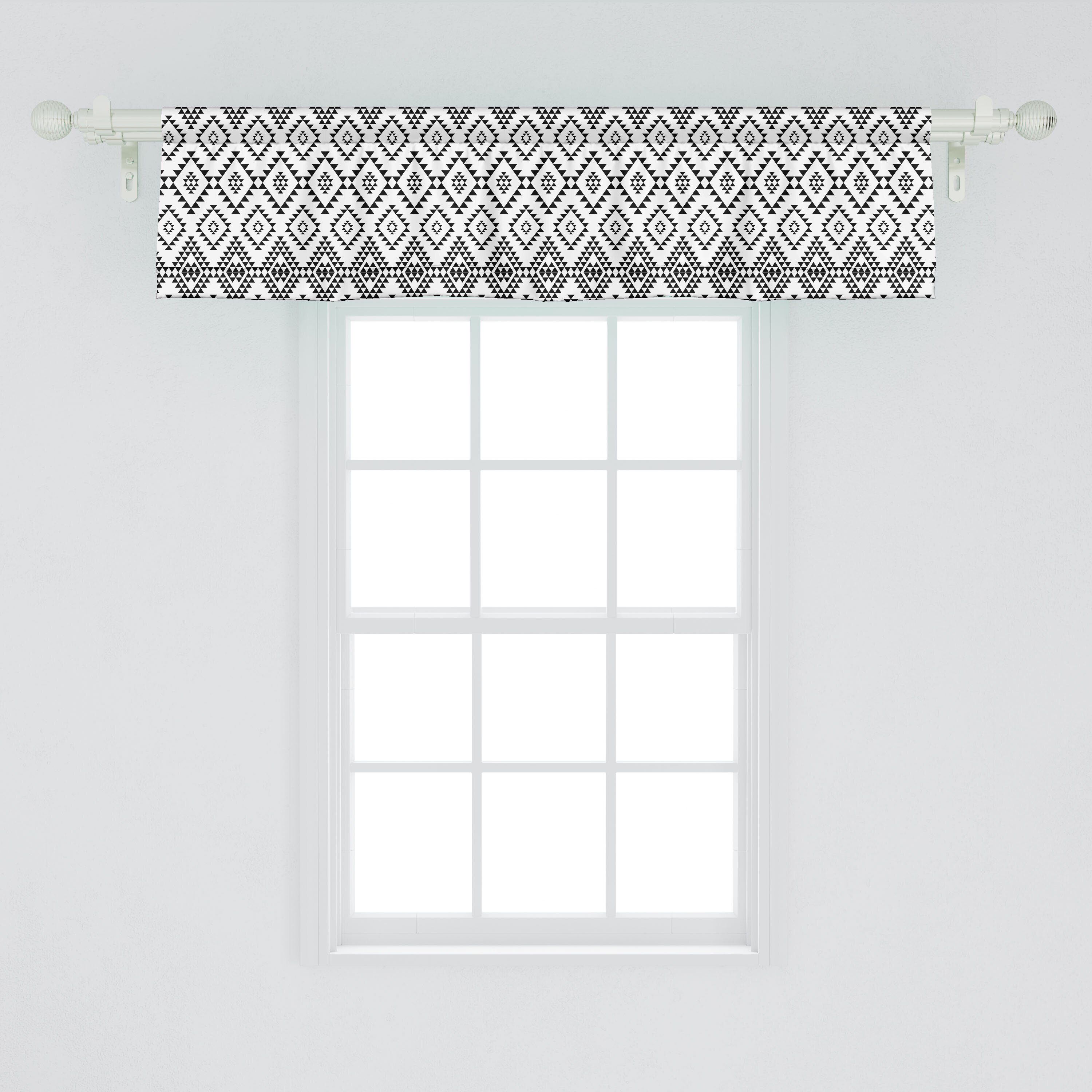 Scheibengardine Vorhang Volant Minimalistische Motive Dekor Schlafzimmer Abakuhaus, Stangentasche, Küche Microfaser, für mit Tribal Tribal