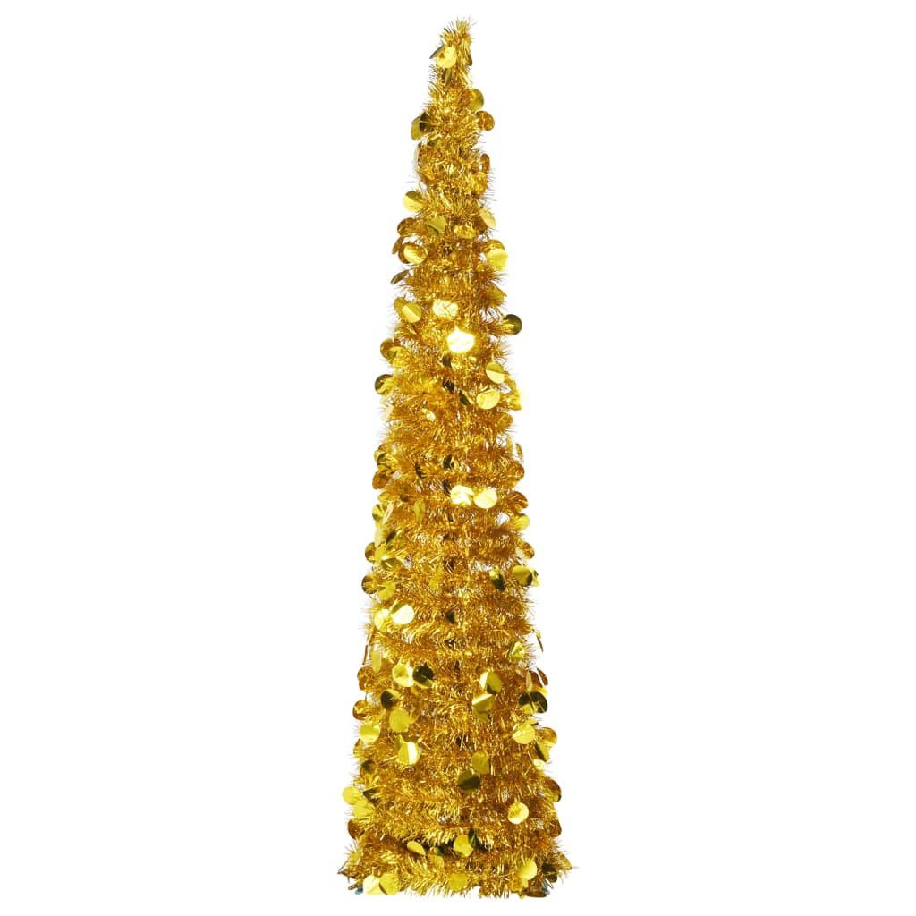 vidaXL Künstlicher Weihnachtsbaum Künstlicher Pop-Up-Weihnachtsbaum Golden 150 cm PET